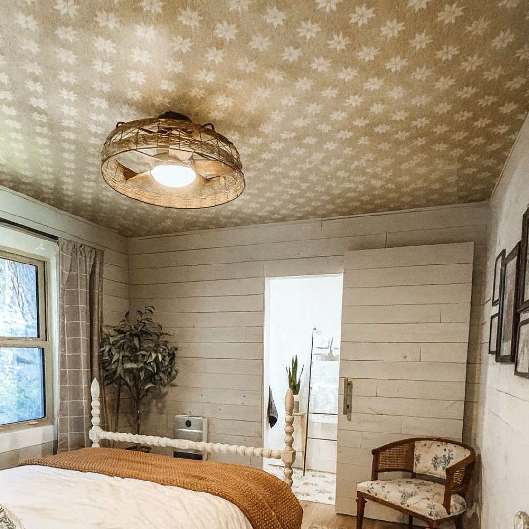 The DIY Guide to Wallpapering a Ceiling