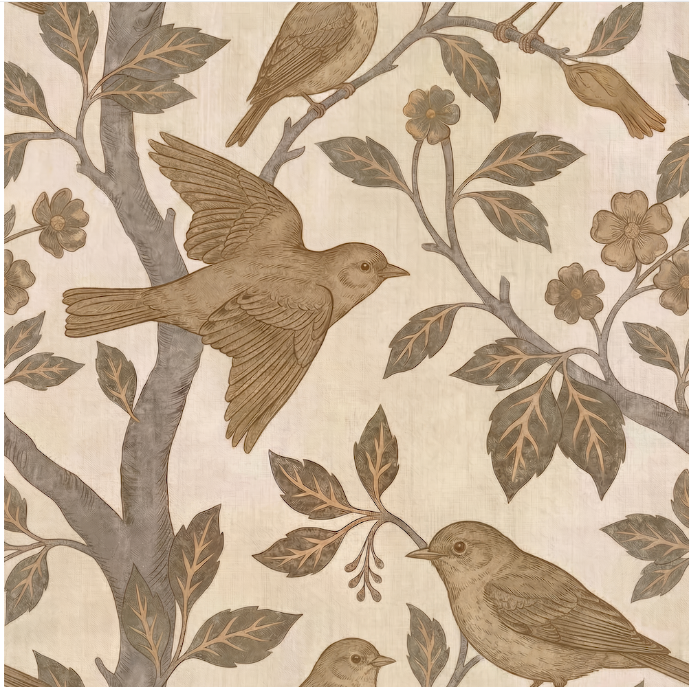 Nestle Wallpaper - 8 FT H X 18 FT W Traditional