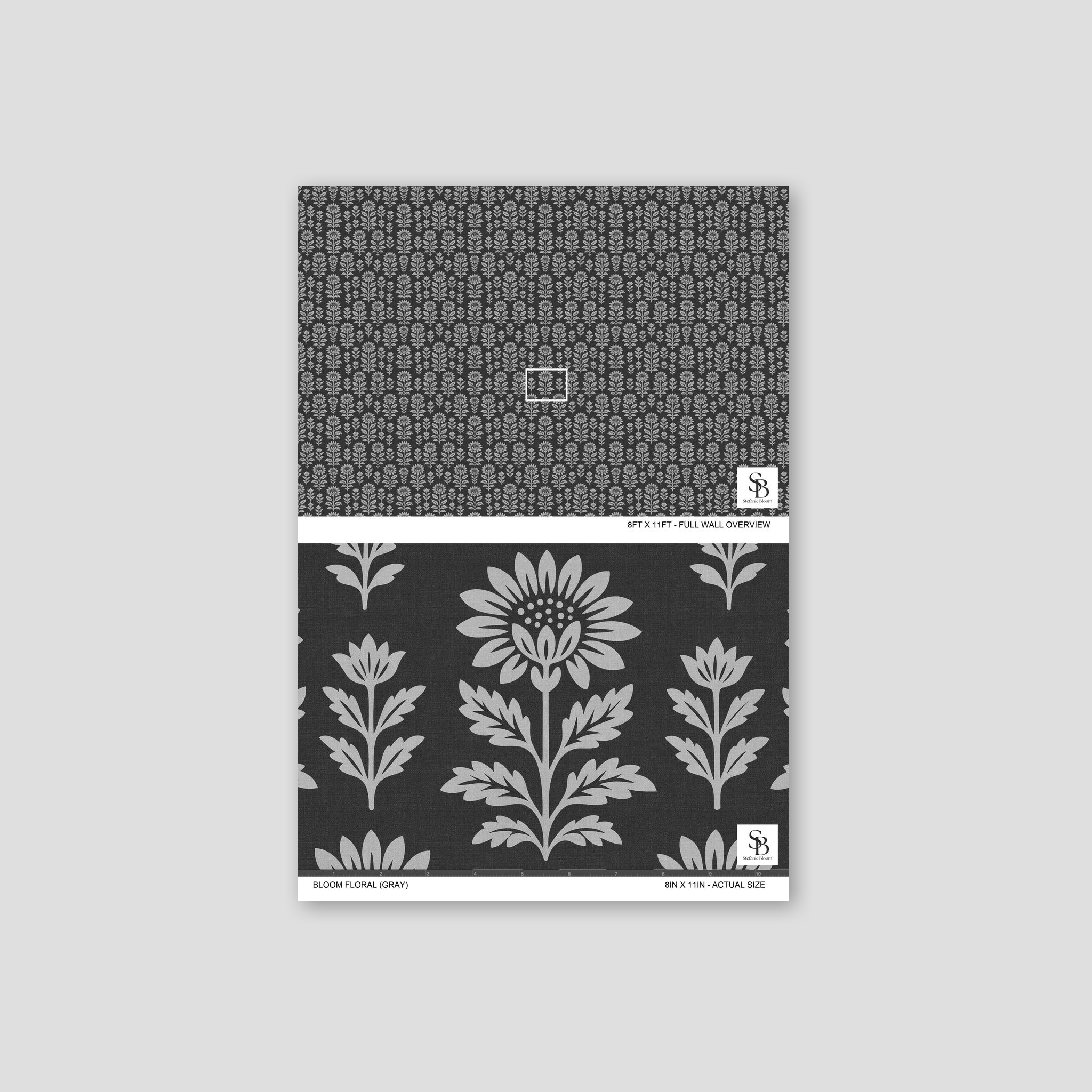 Bloom Floral (Gray) Wallpaper
