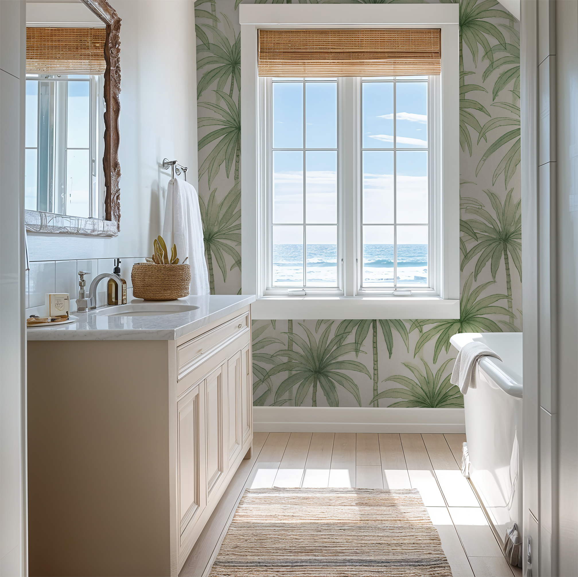 Palm Reverie (Green) Wallpaper