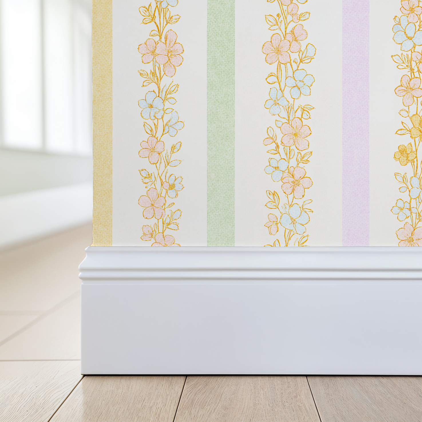 Garden Row Stripe (Large) Wallpaper