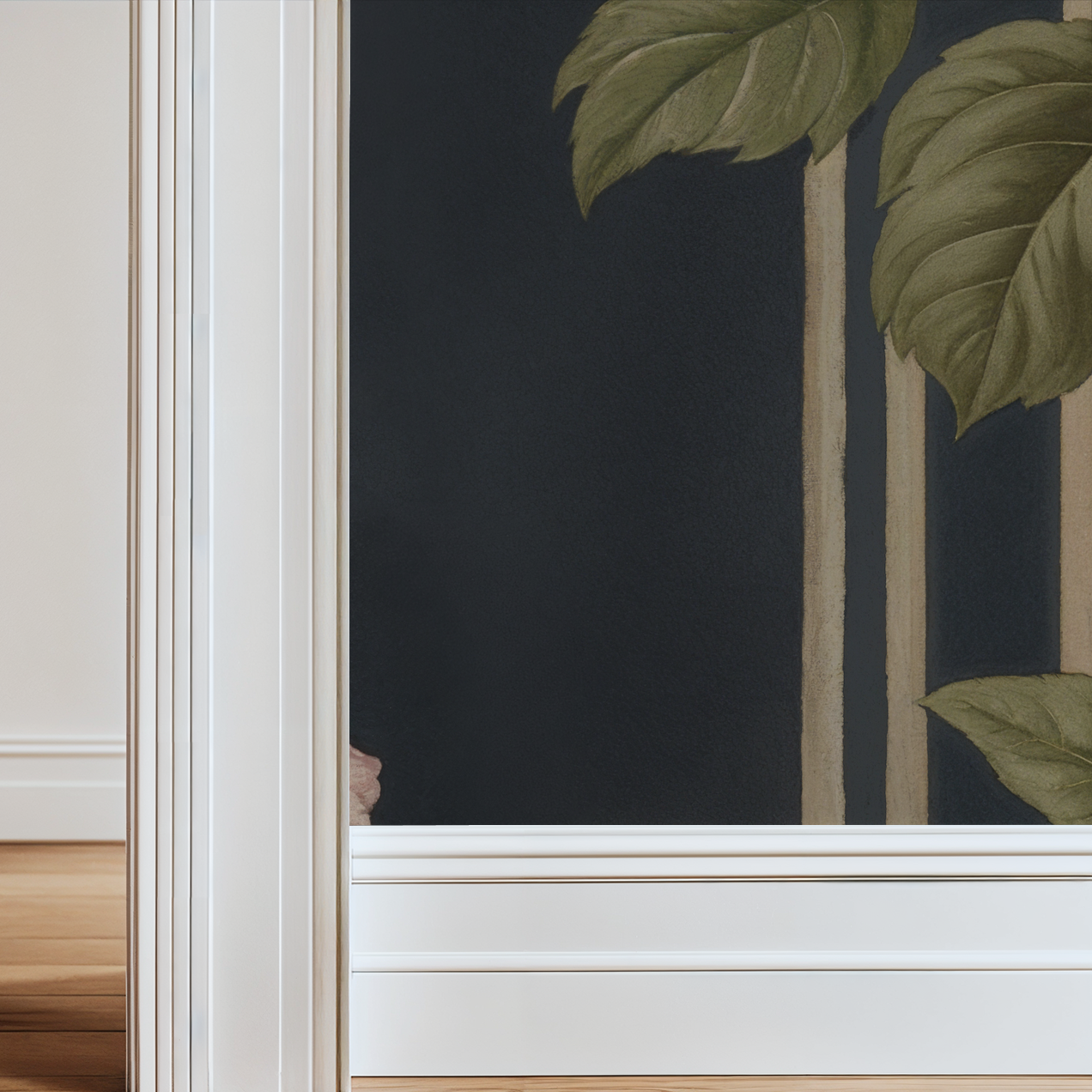 Midnight Rose Stripe Wallpaper - 8 FT H X 7 FT W Peel and Stick