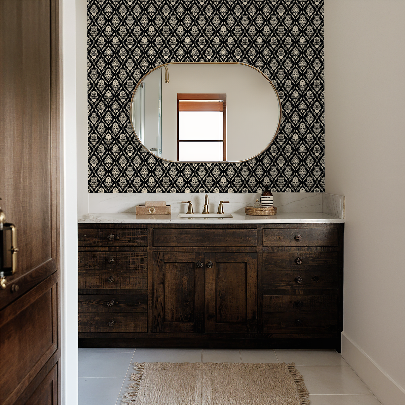 Farmhouse Revival (Black) Wallpaper