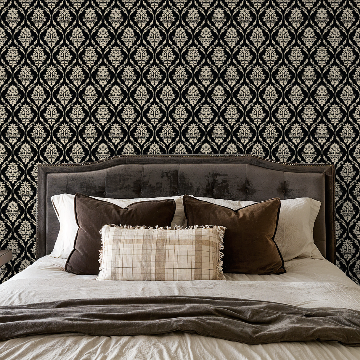 Farmhouse Revival (Black) Wallpaper