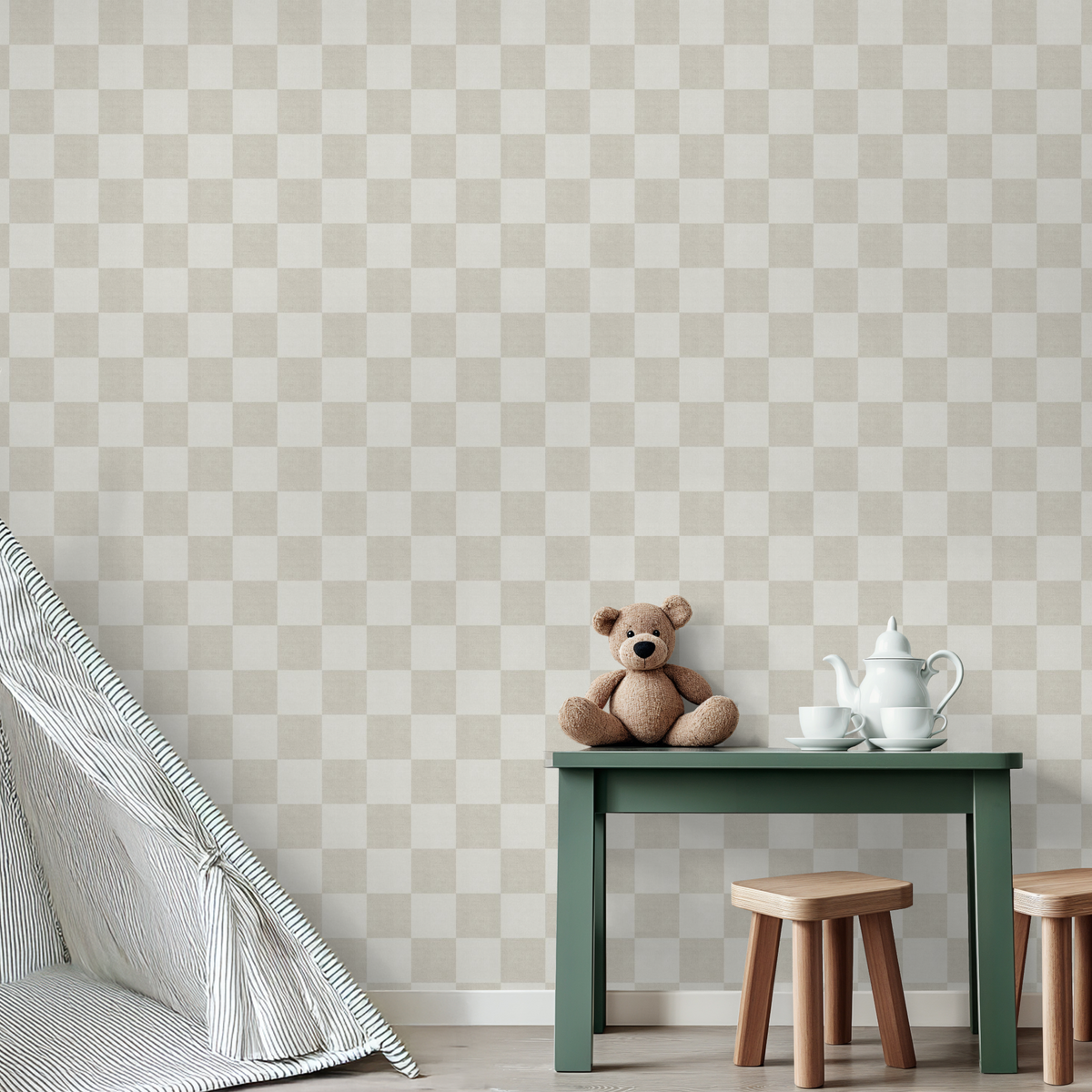 Woven Check (Beige) Wallpaper wallpaper photo 5