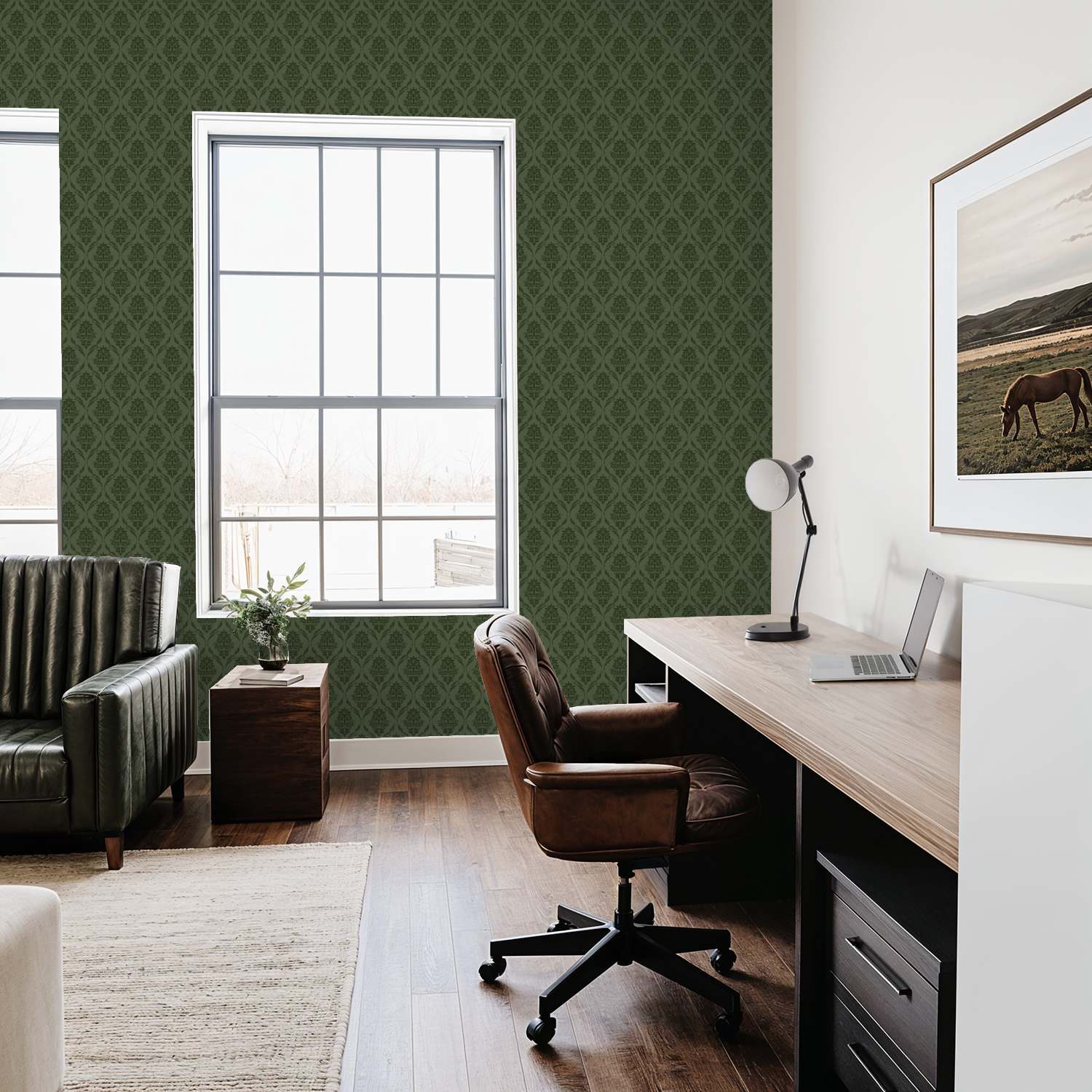Farmhouse Revival (Green) Wallpaper