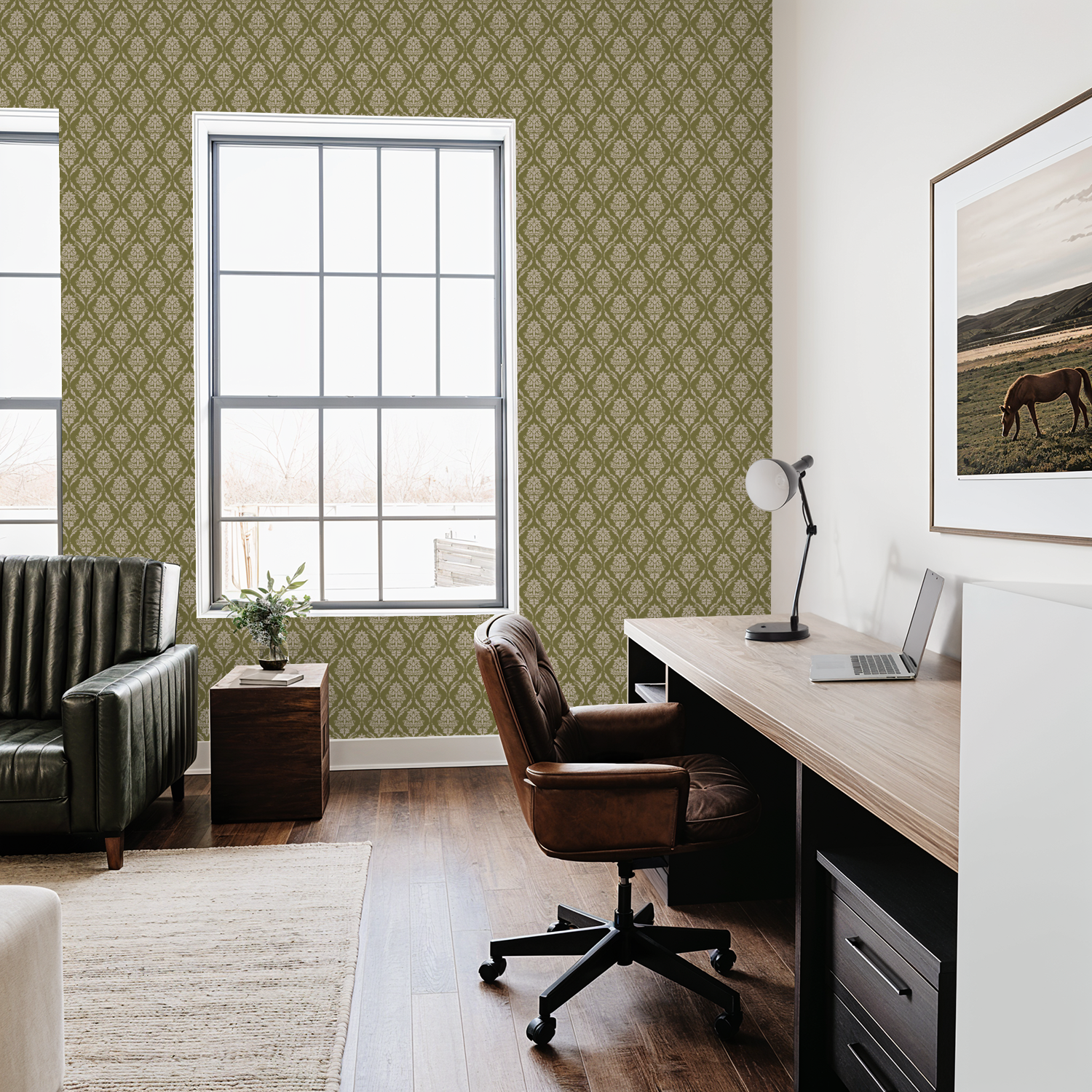 Farmhouse Revival (Olive) Wallpaper