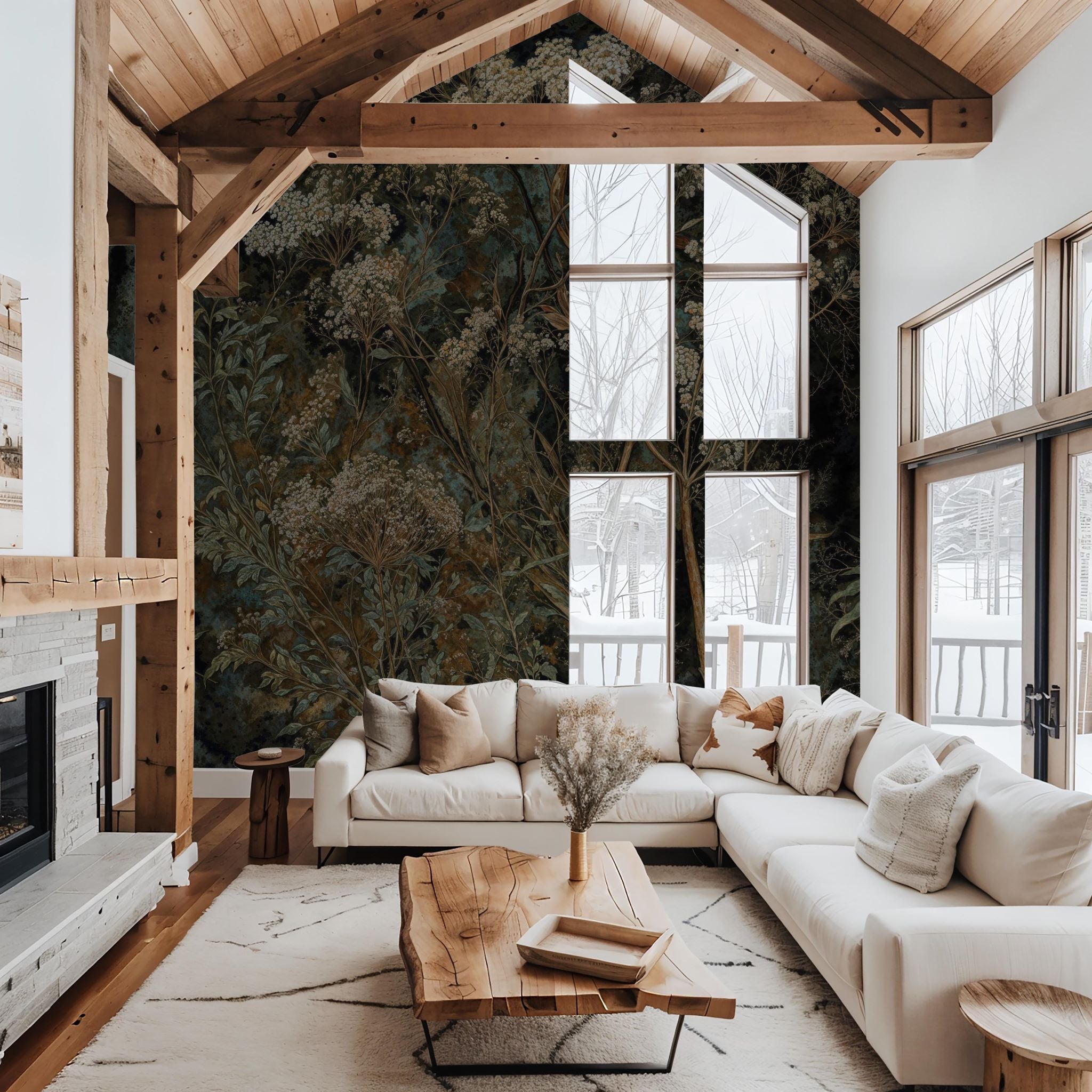 Copper Garden Wallpaper - 8 FT H X 15 FT W Traditional