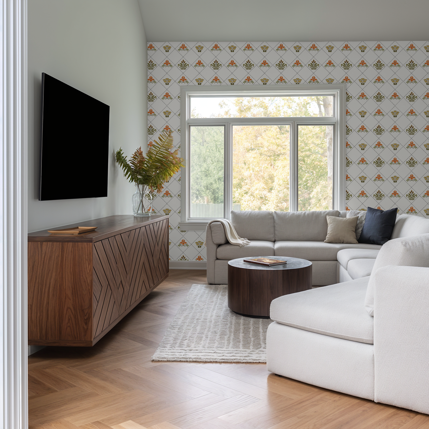 Cottage Day Floral Wallpaper