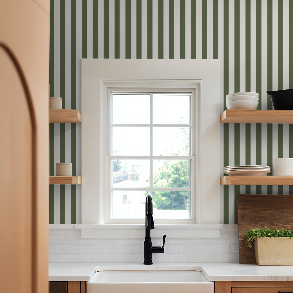 Landis Lane (Green) Wallpaper