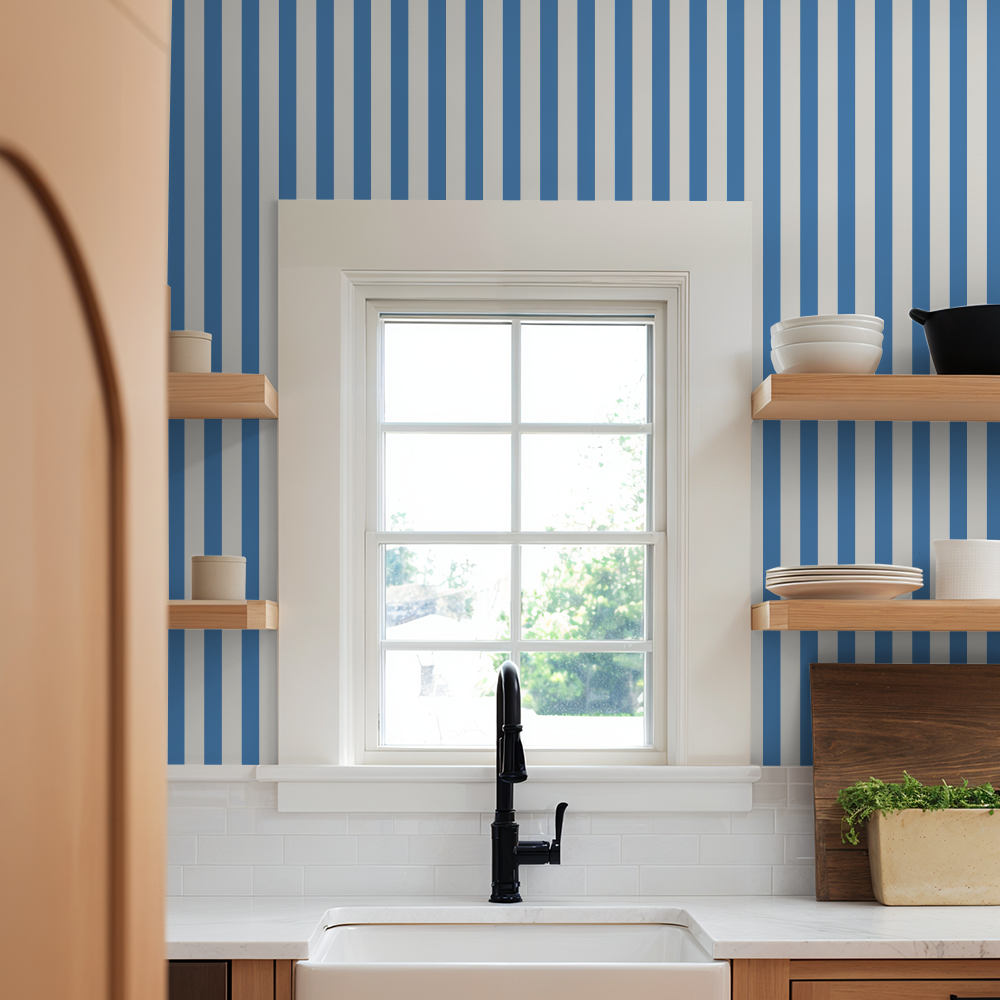 Landis Lane (Blue) Wallpaper