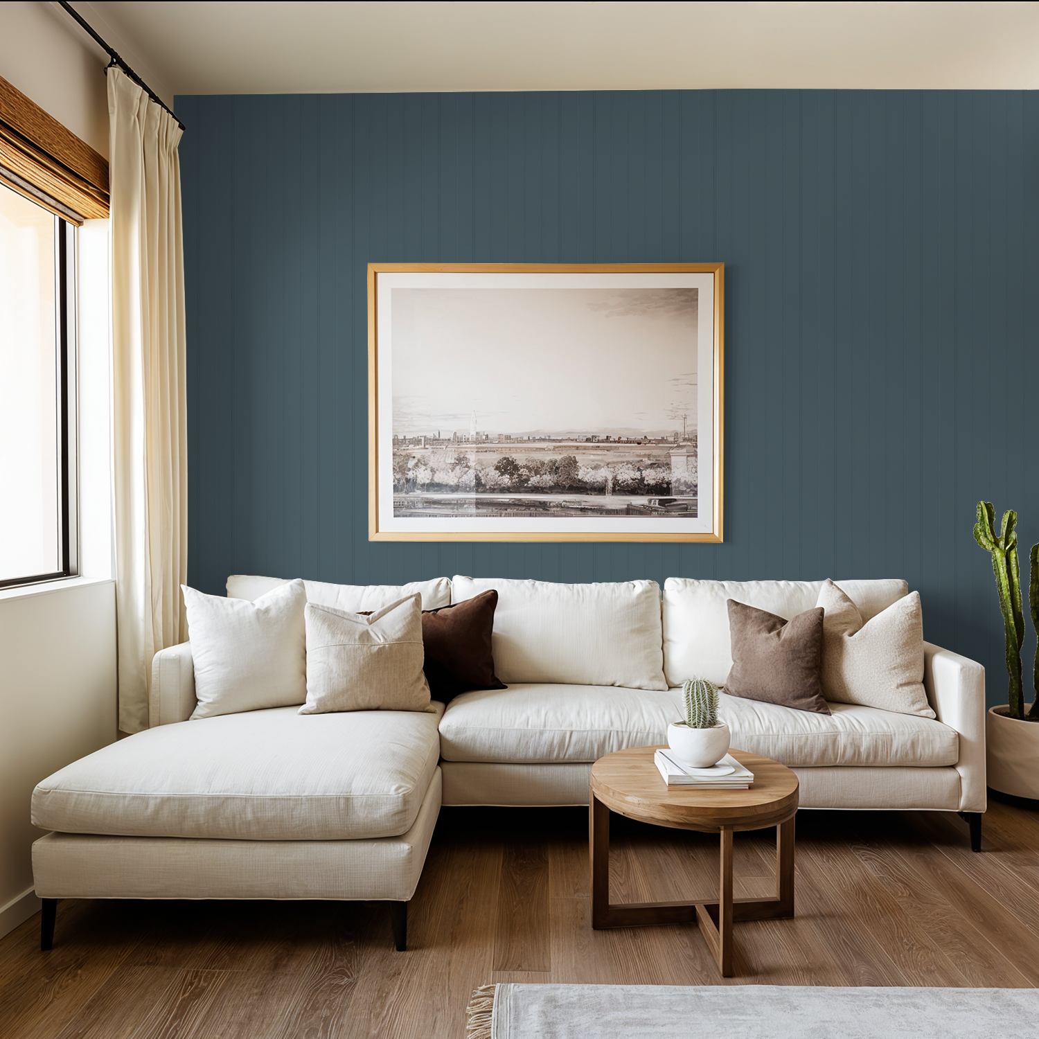 Beadboard (Blue) Wallpaper