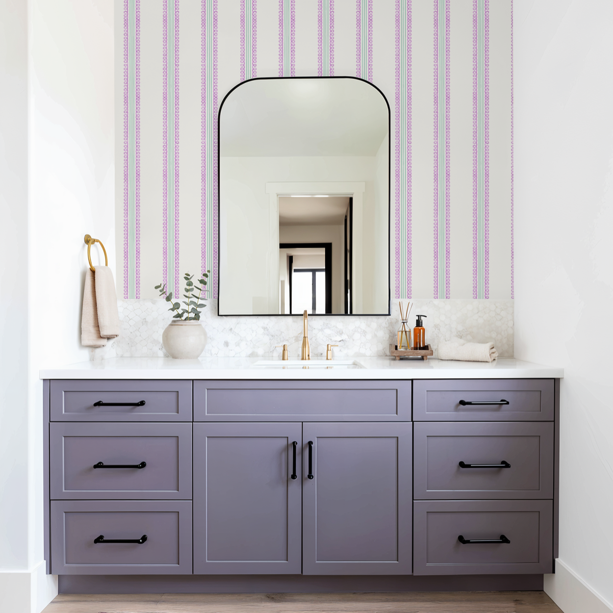 Veda (Purple and Teal) Wallpaper