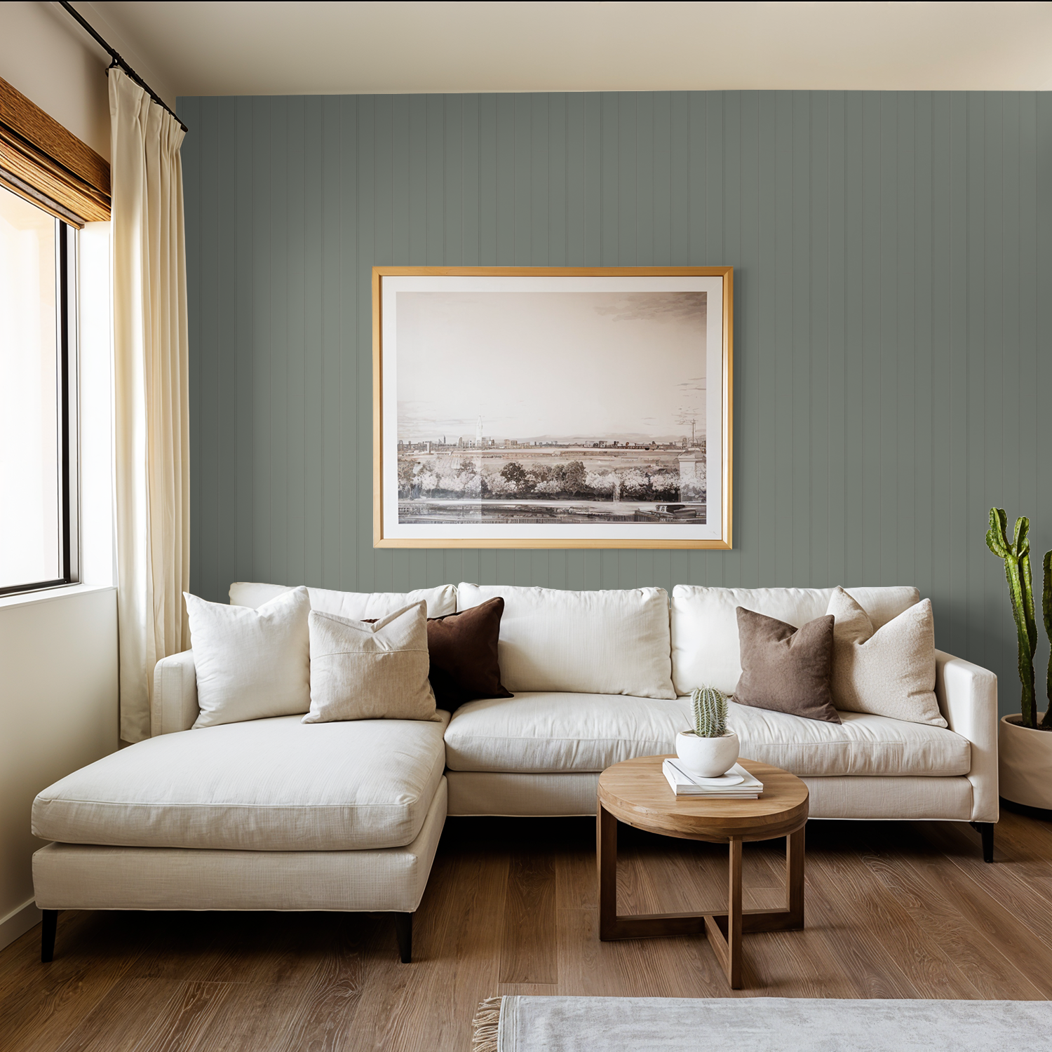 Beadboard (Green) Wallpaper