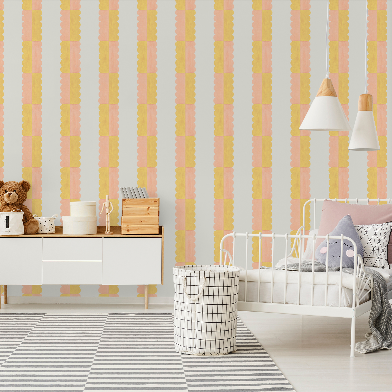 Blake (Yellow and Pink) Wallpaper