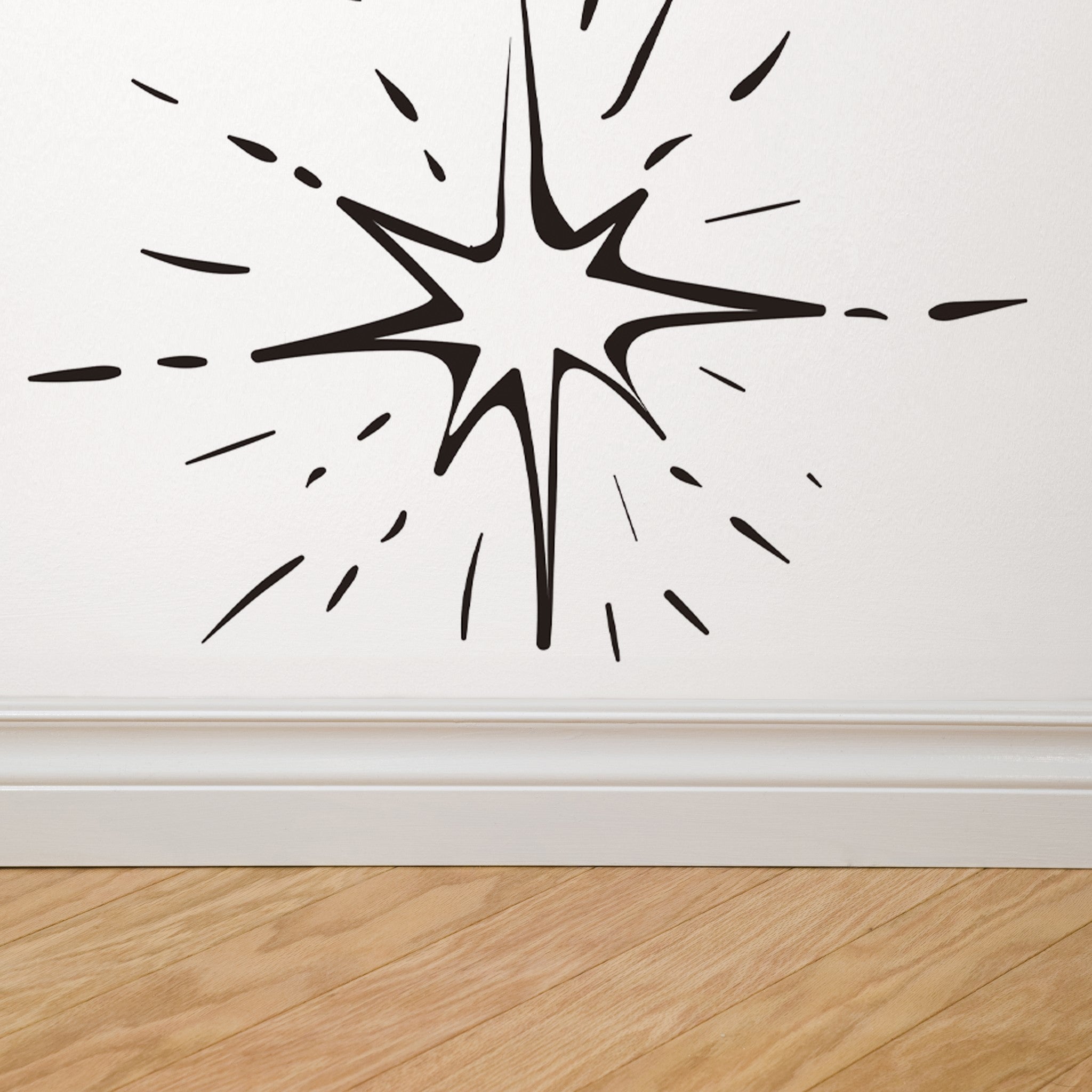 "Apollo Wallpaper by Wall Blush, stylish room decor focusing on modern graphic design on wall."