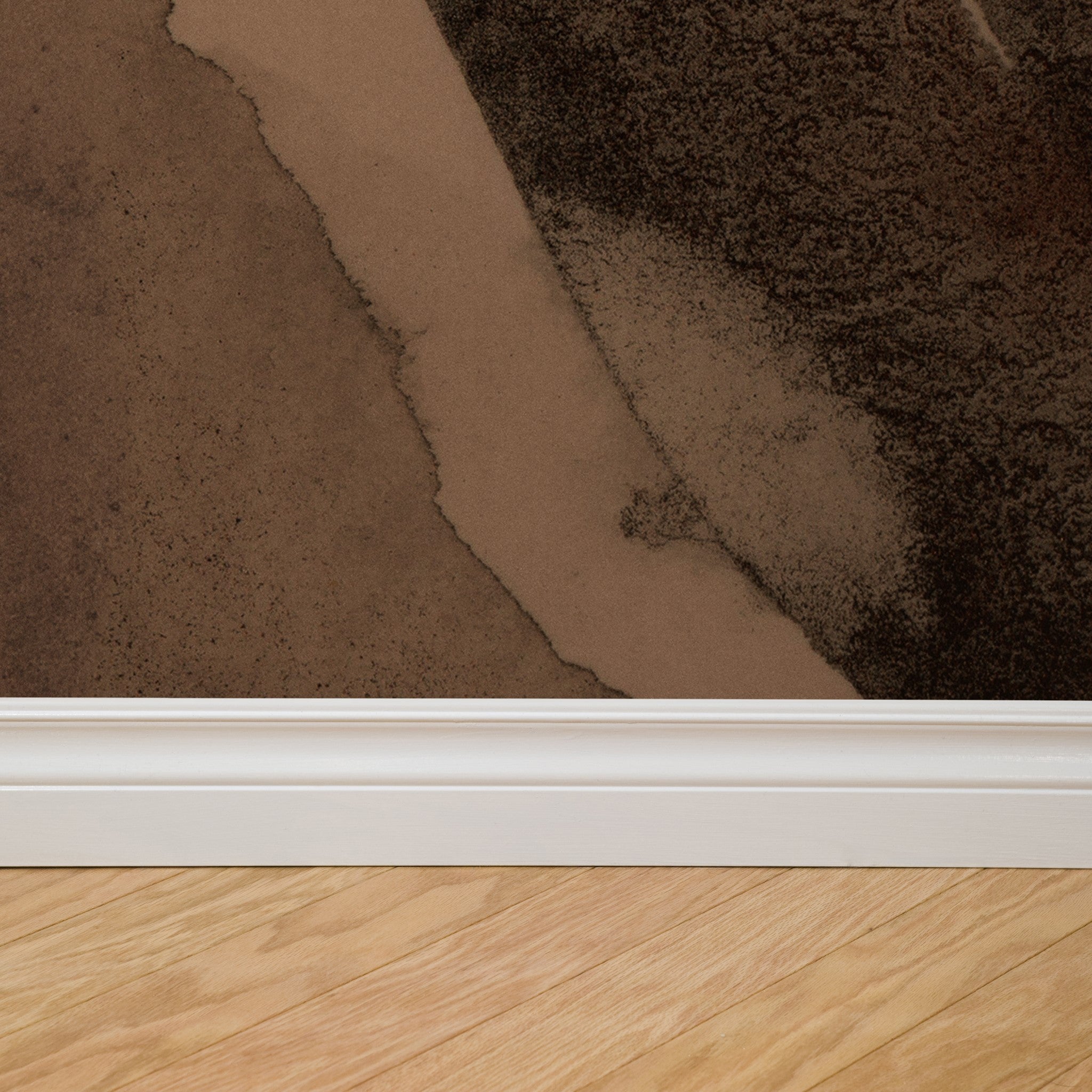 "Wall Blush Chicago Wallpaper in a contemporary room, showcasing earth-tone design and texture-focused detail."