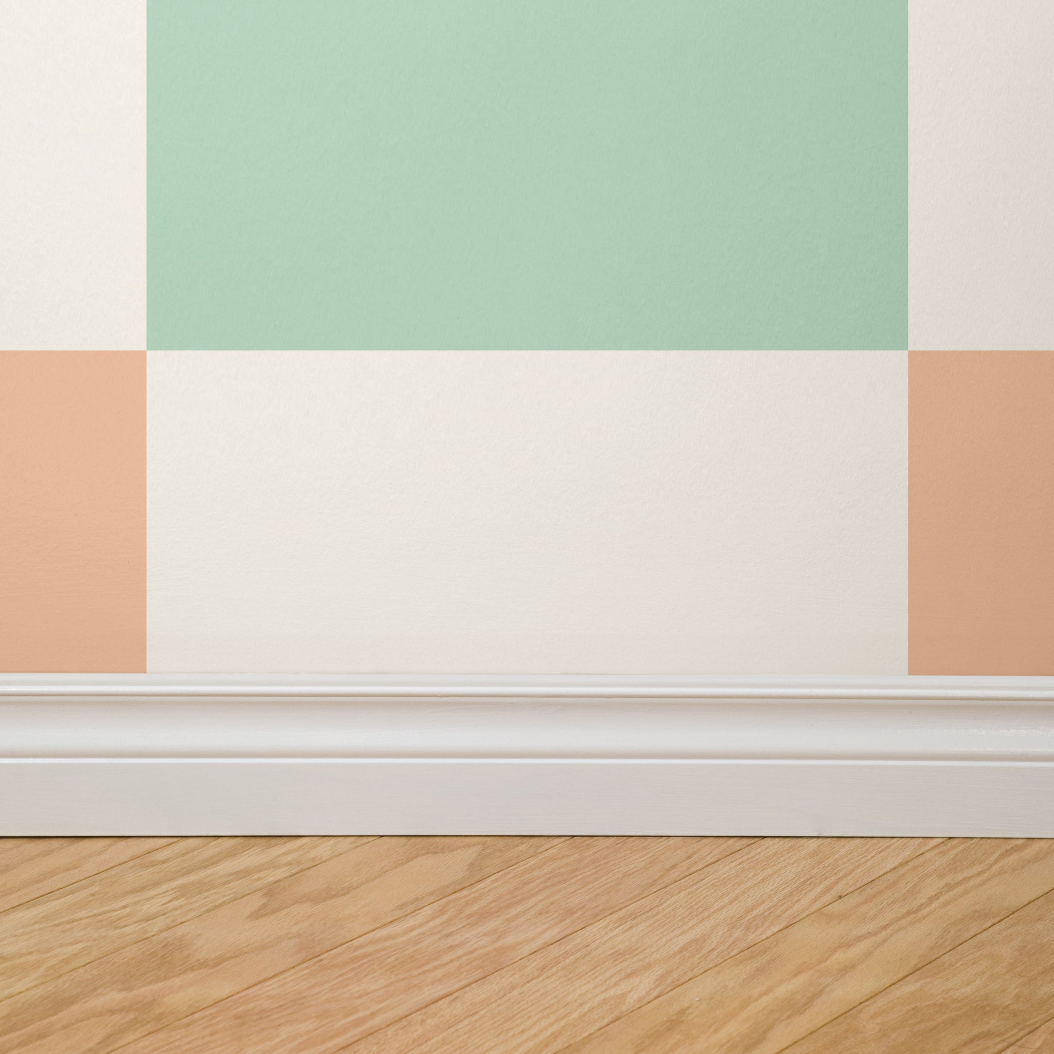 Simply Checker (Peach & Teal) Wallpaper