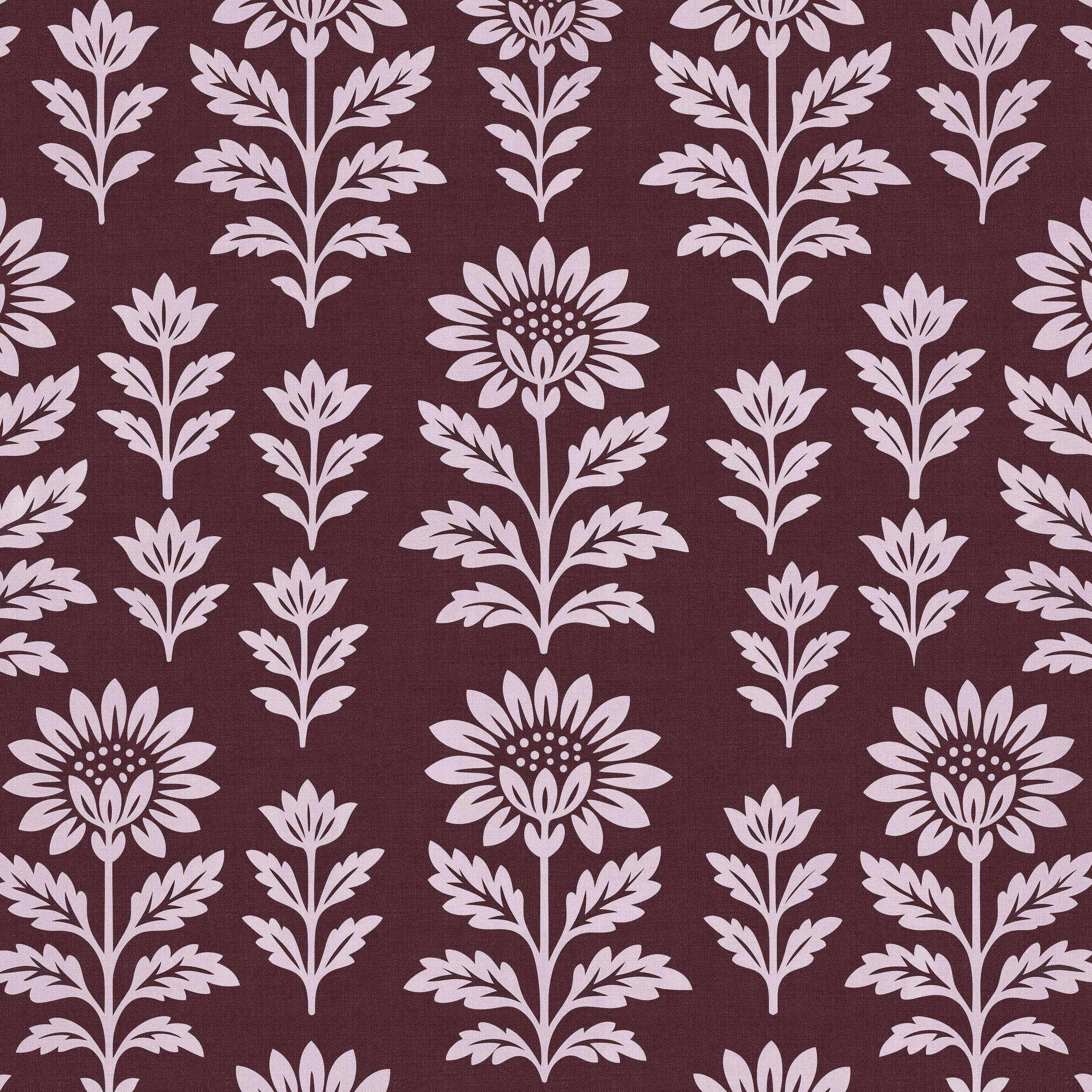 Bloom Floral (Maroon) Wallpaper