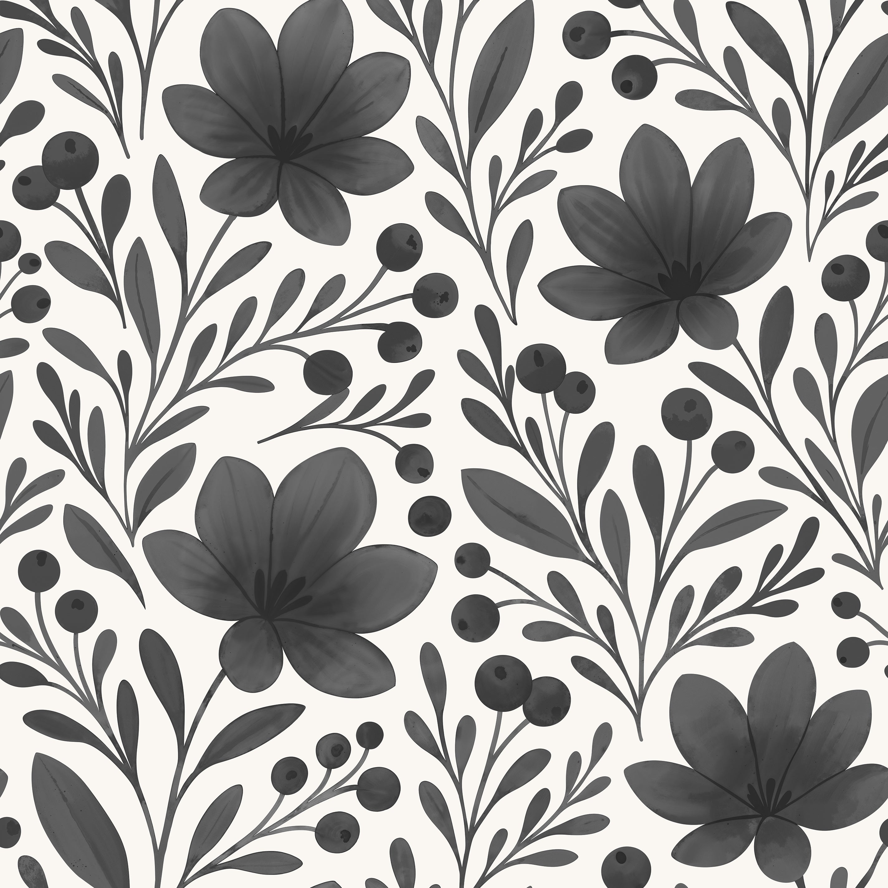 Bloom There, Done That (Black) Wallpaper