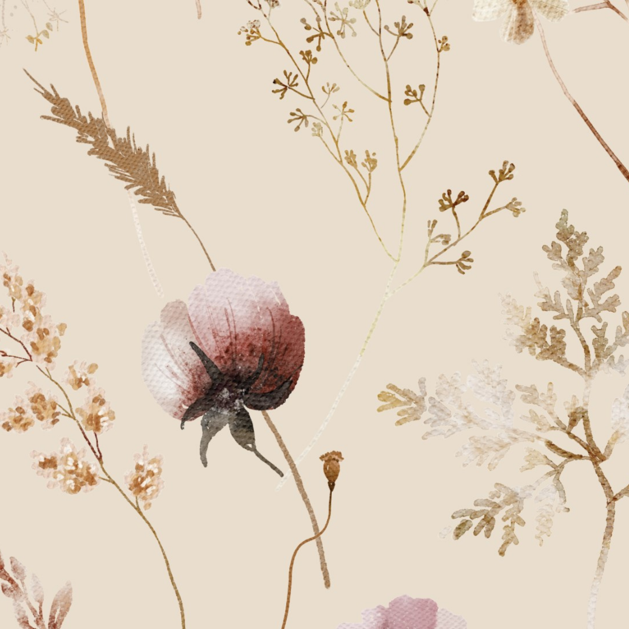Dahlia (Tan) Wallpaper - 10 FT H X 16 FT W Luxe Peel and Stick