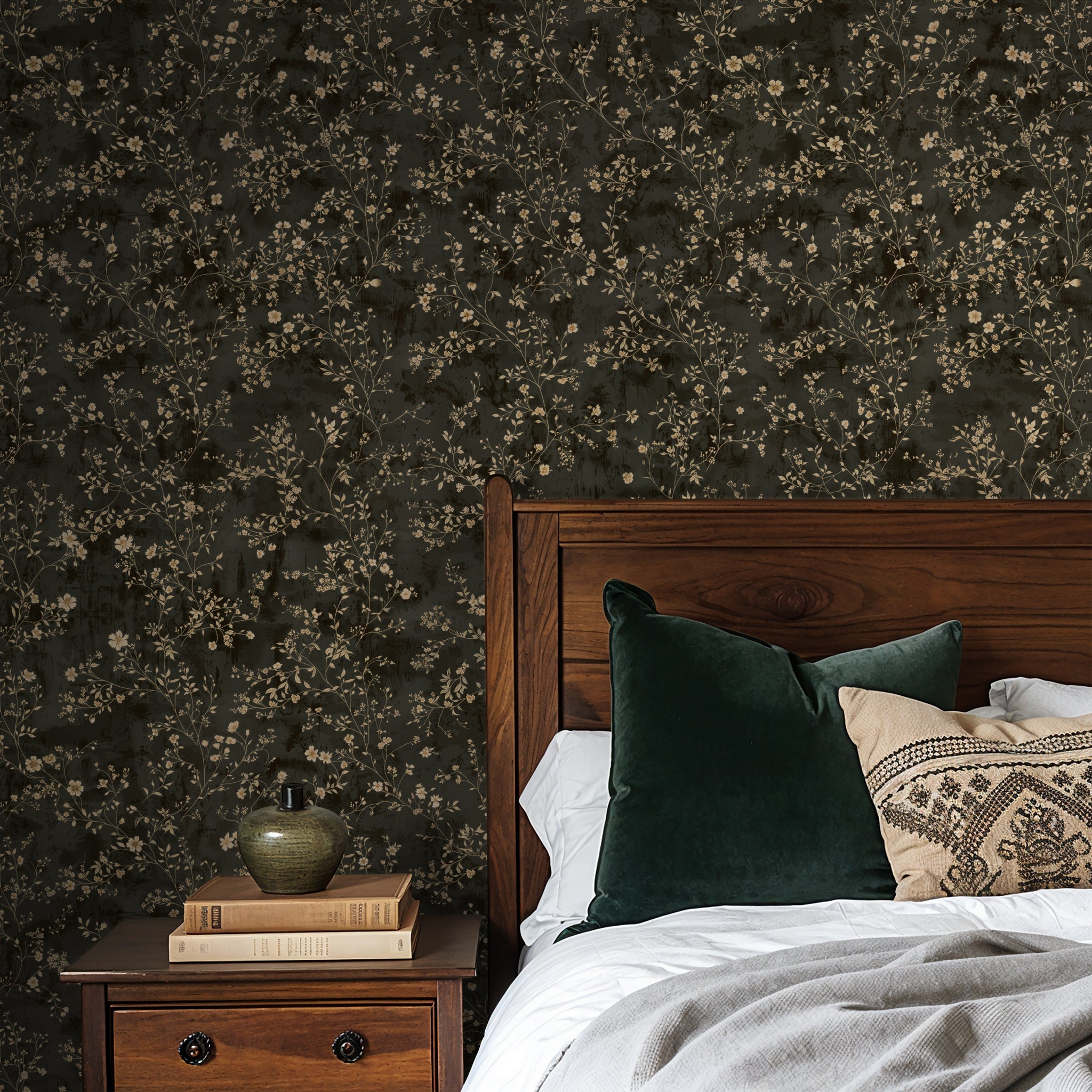 Enchanted Flora Wallpaper - 10 FT H X 11 FT W Peel and Stick