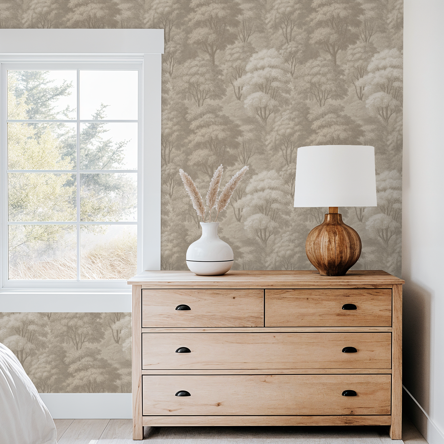 Elmira (Cream) Wallpaper