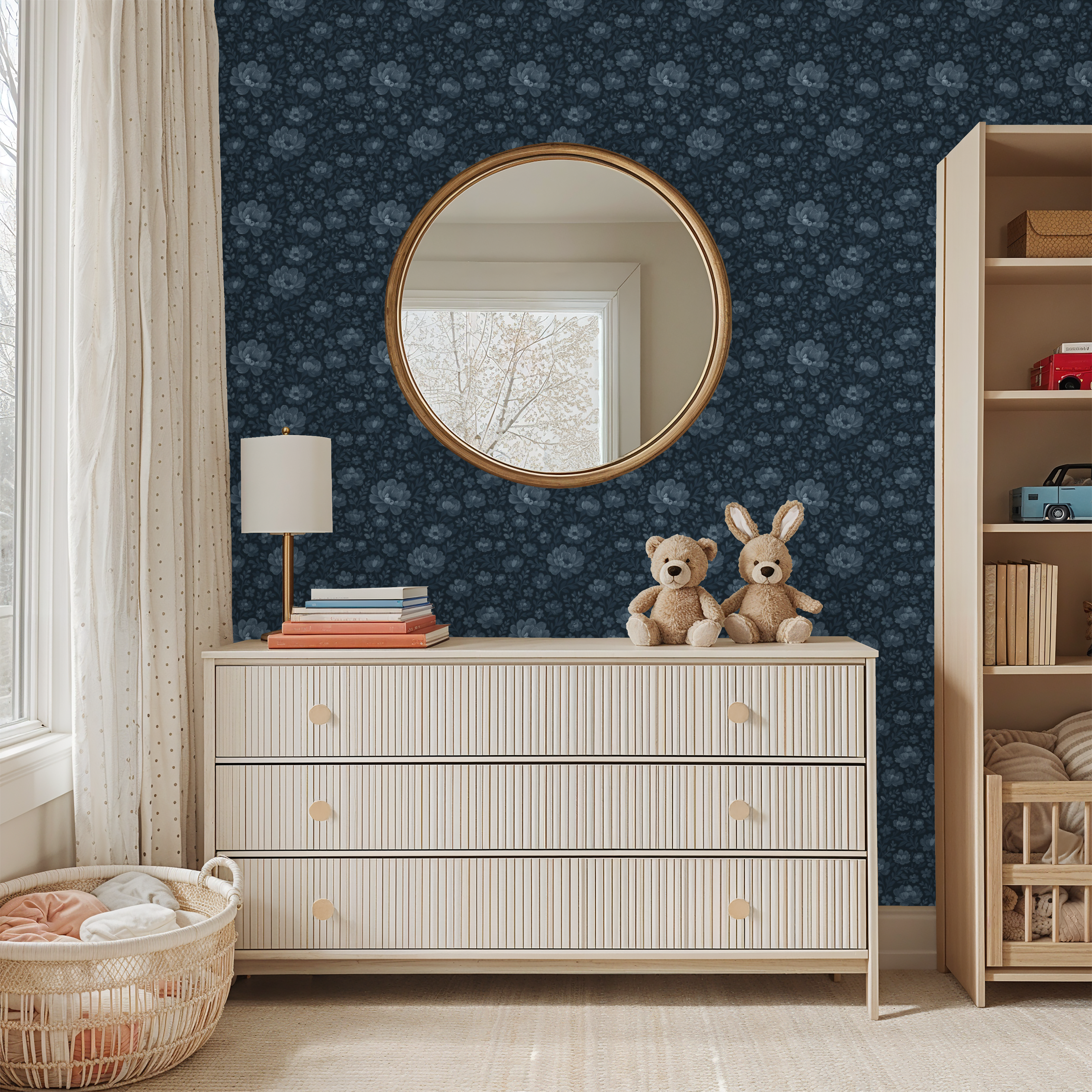 Floriola (Blue) Wallpaper