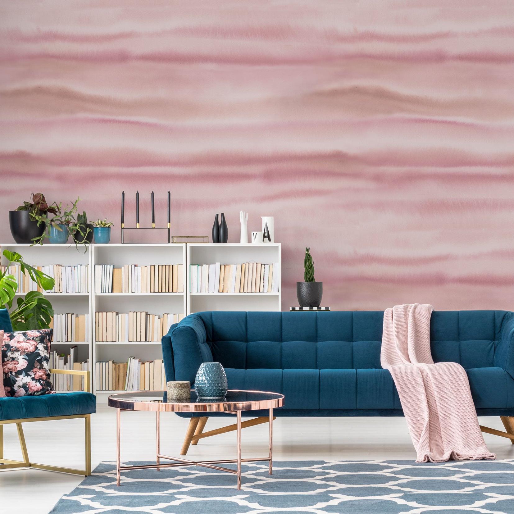 Fraya (Passionfruit) Wallpaper by The Ania Zwara Line in a cozy, styled living room setting.