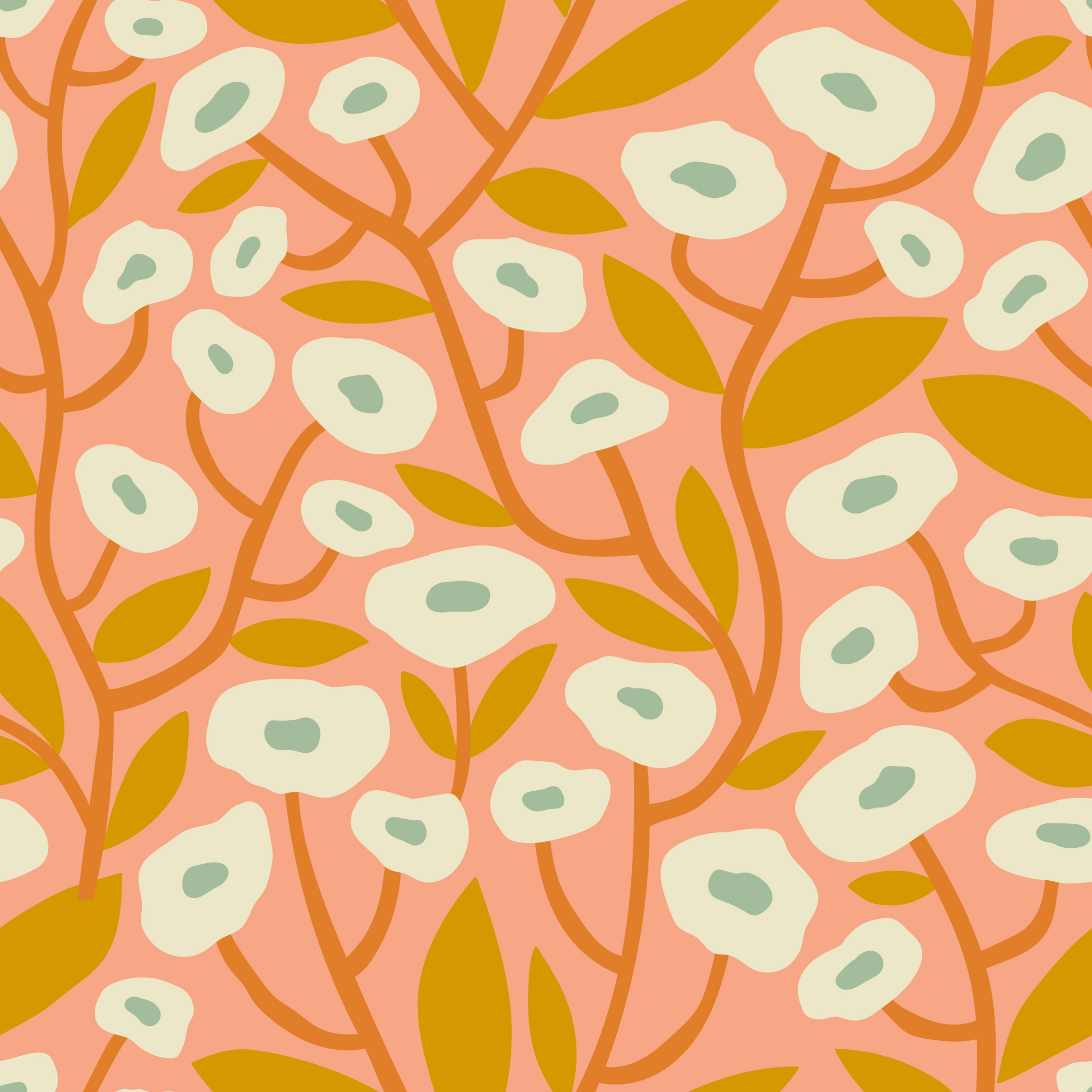 "Wall Blush Georgia (Orange) Wallpaper pattern, ideal for brightening modern living room walls."