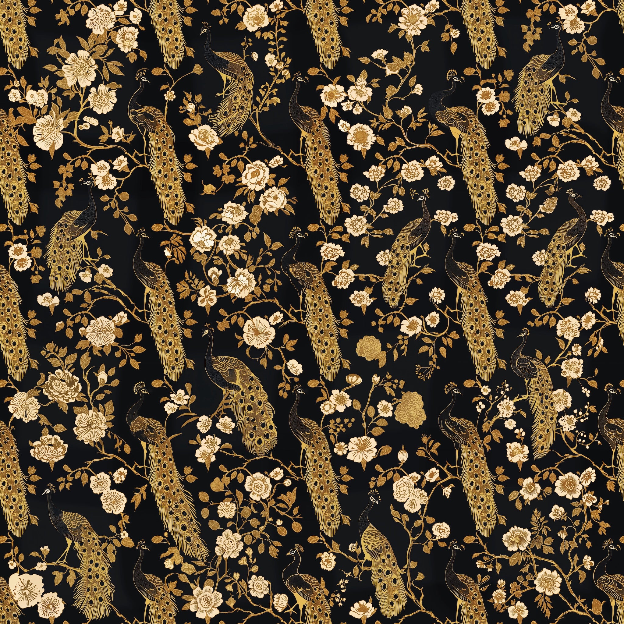 Golden Peacock Wallpaper