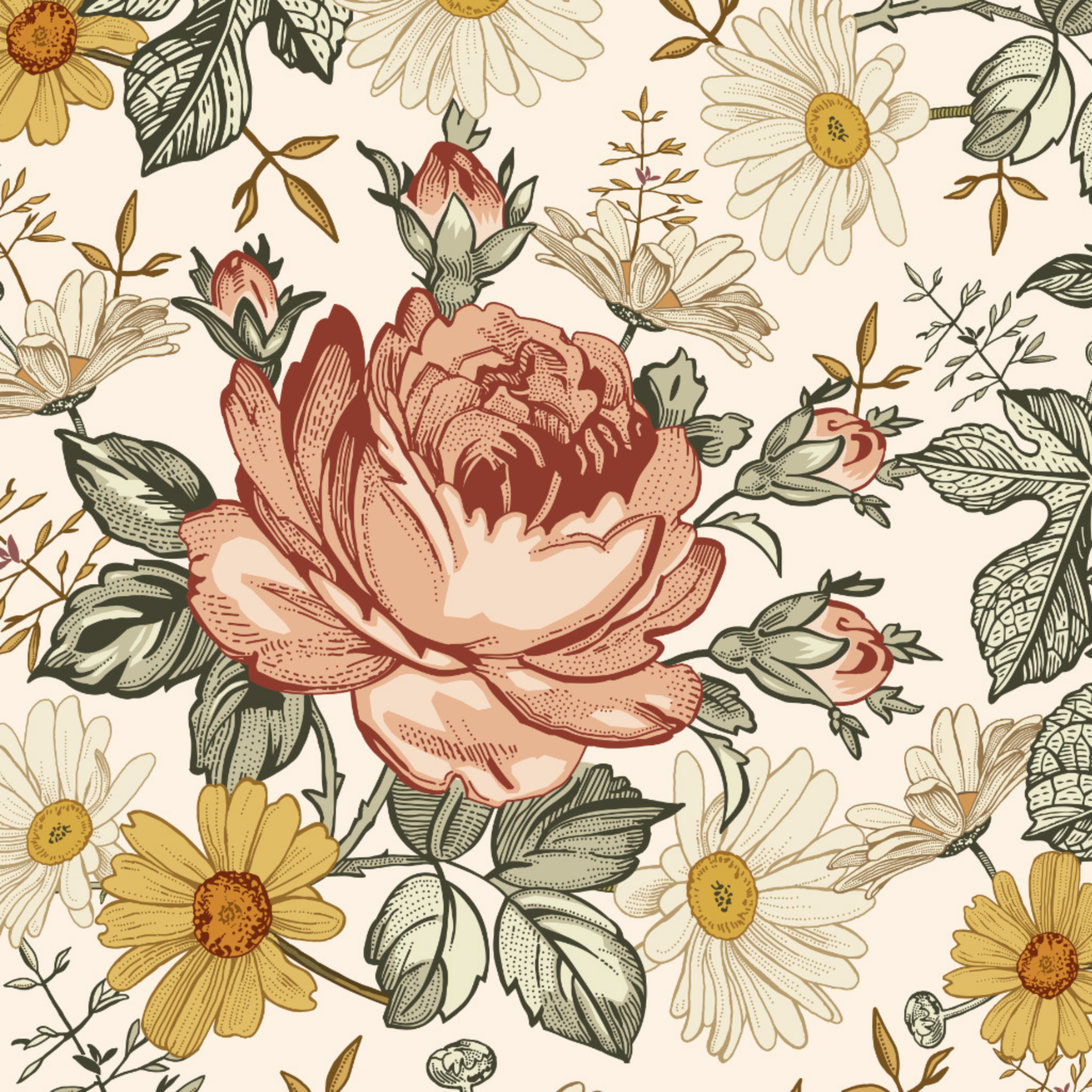 Mia (Cream) Wallpaper - 8 FT H X 25 FT W Luxe Peel and Stick