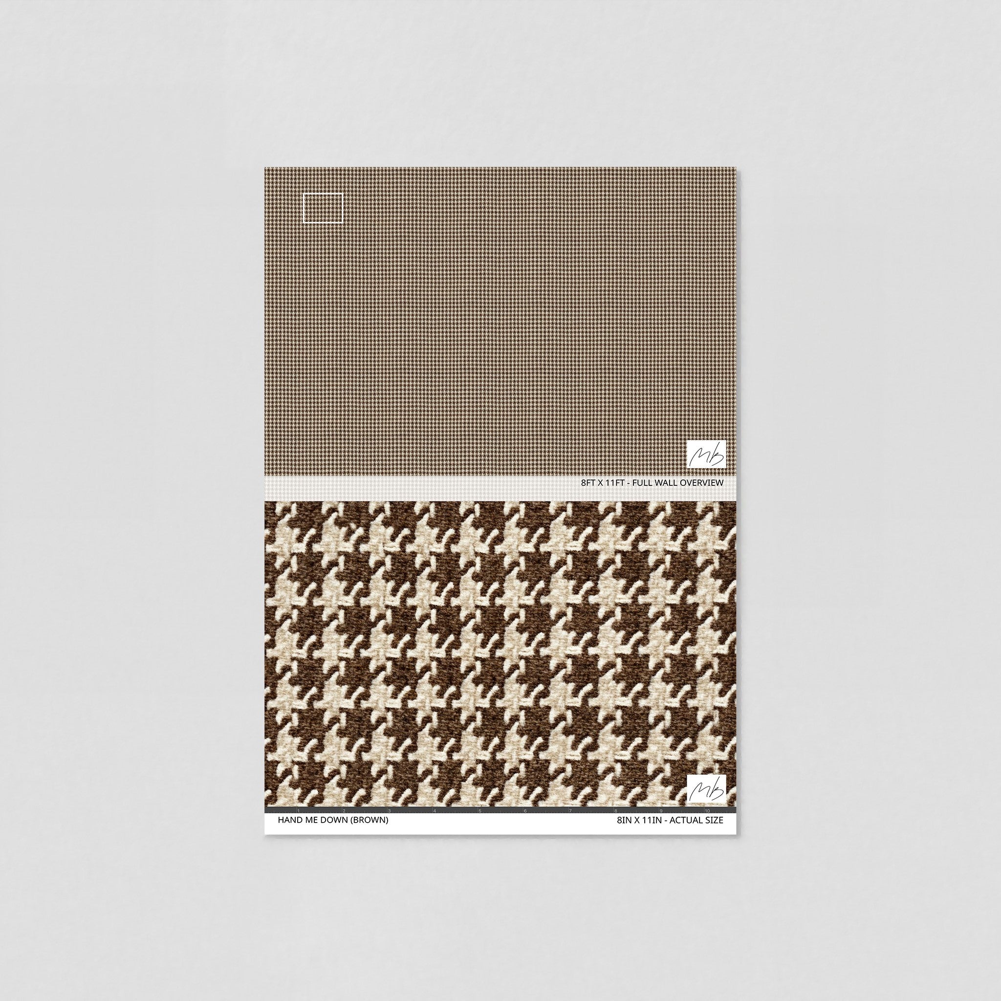 Hand Me Down (Brown) Wallpaper - 8 FT H X 13 FT W Luxe Peel and Stick