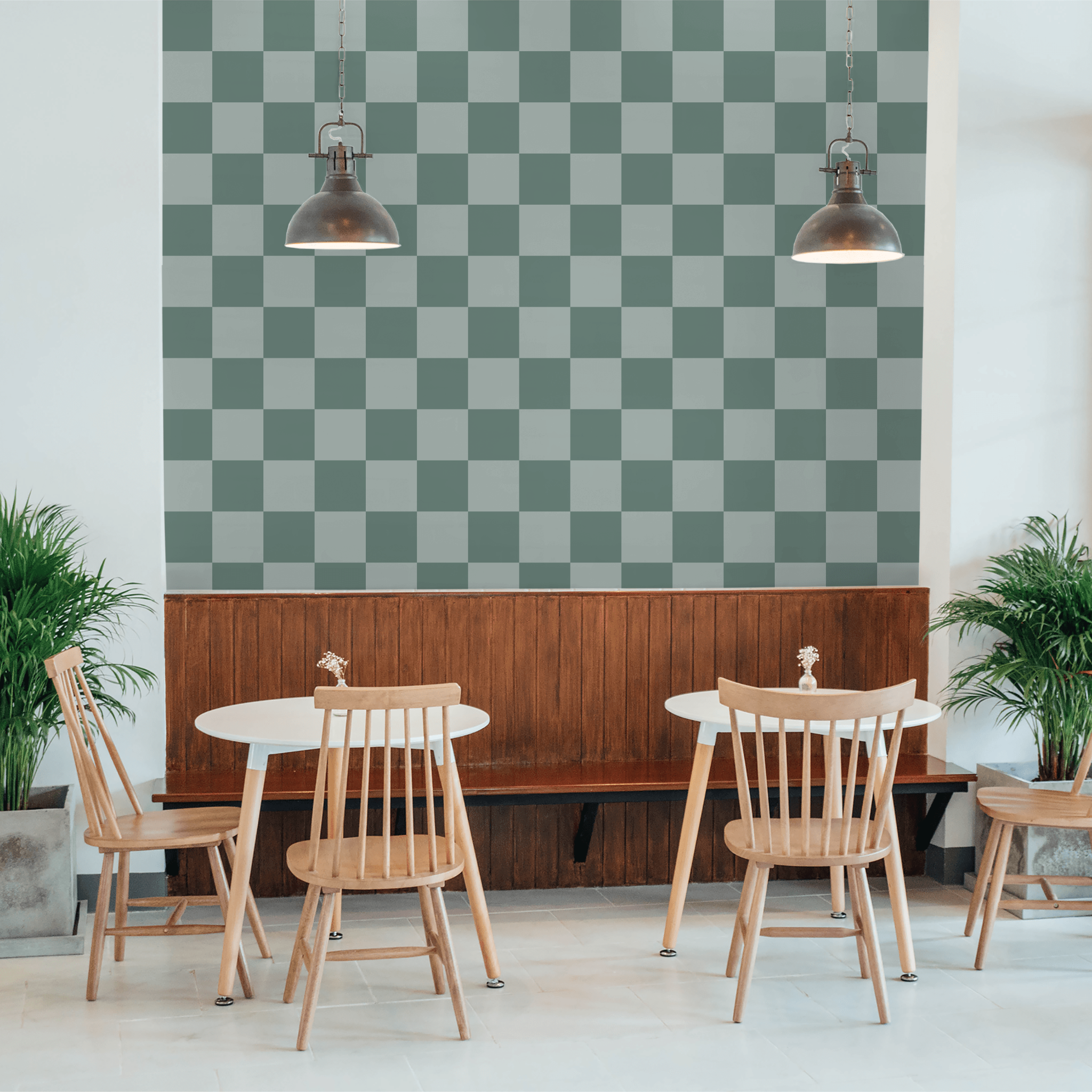 Simply Checker (Light Teal) Wallpaper