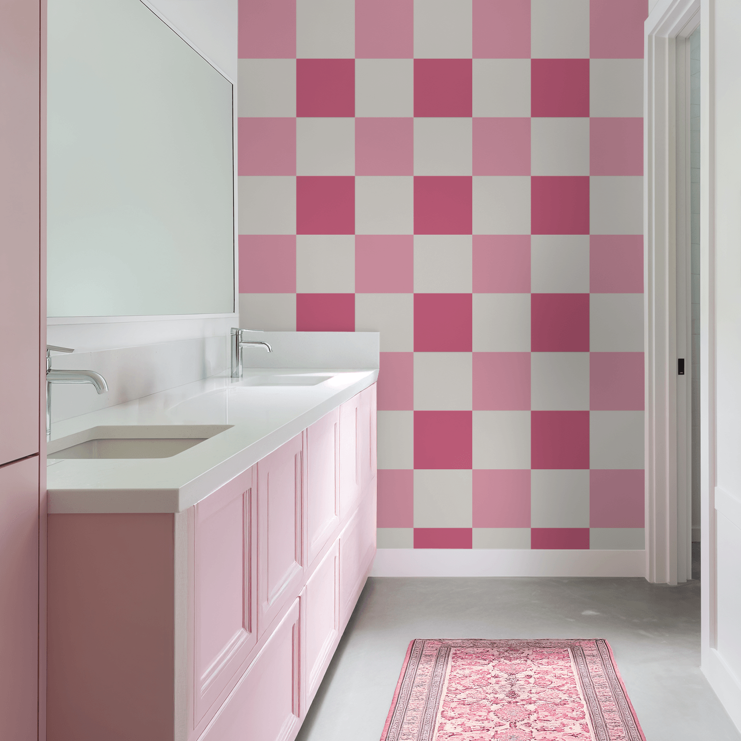 Simply Checker (Pink) Wallpaper