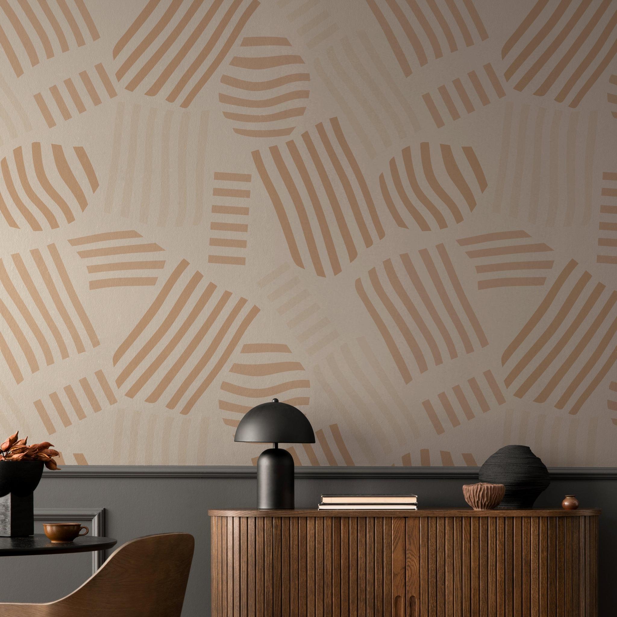 Sugar Sugar Wallpaper by Wall Blush SG02 in a stylish living room, highlighting the patterned wall decor.