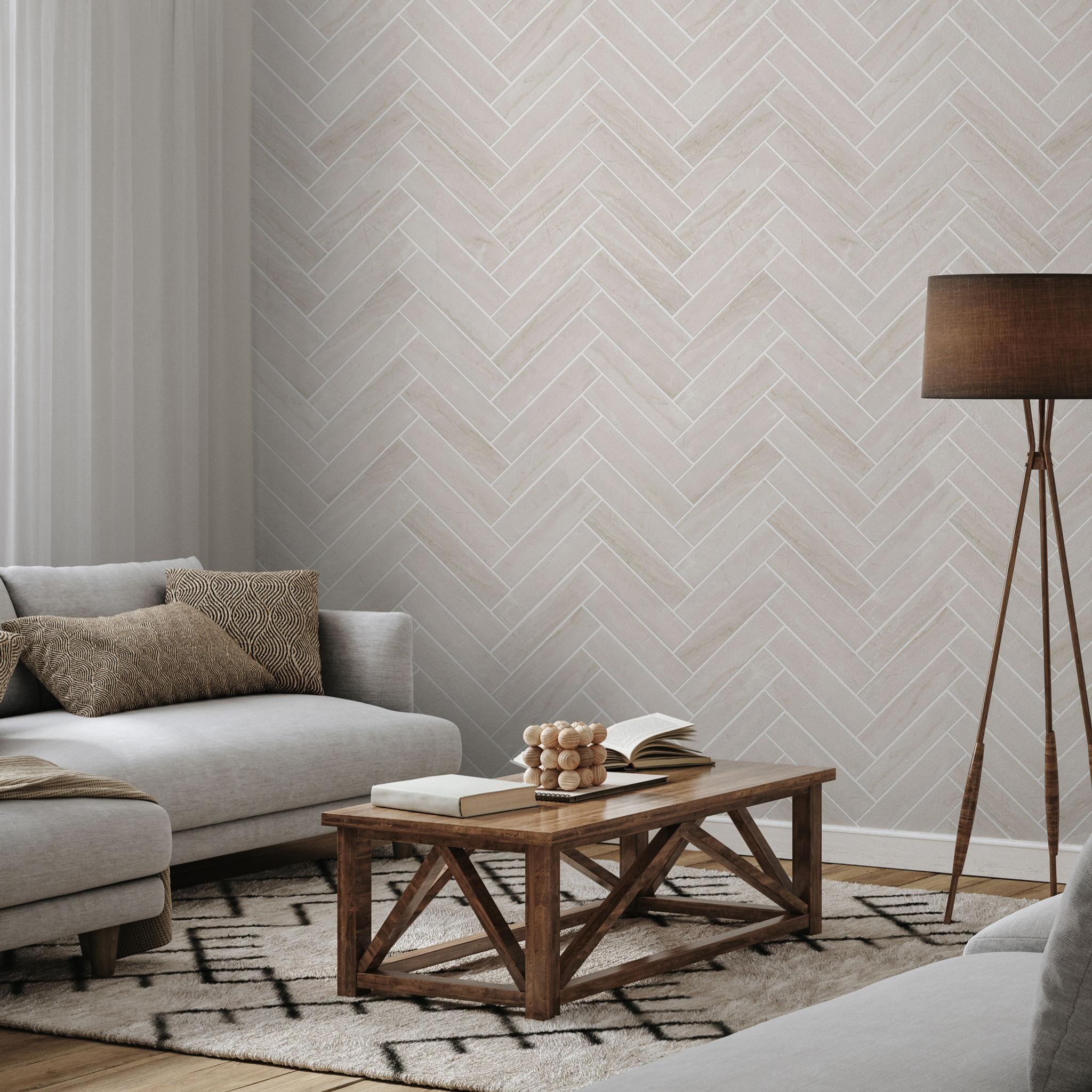 Sweet Cream Wallpaper - 6 FT H X 5 FT W Peel and Stick