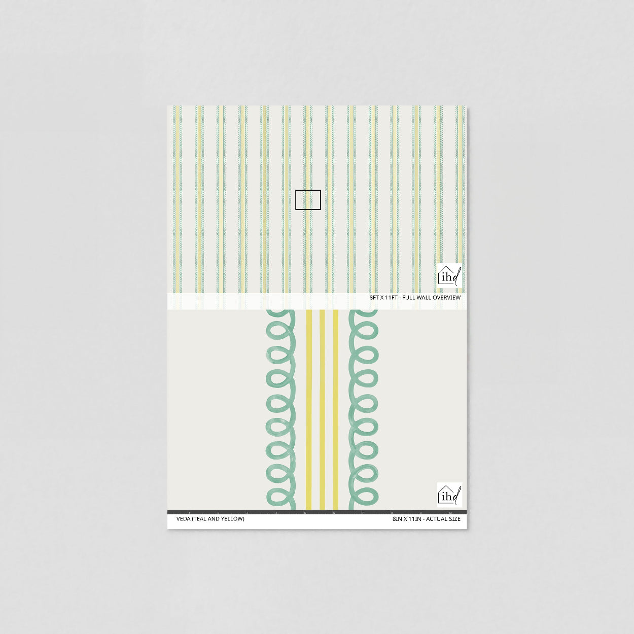 Veda (Teal and Yellow) Wallpaper