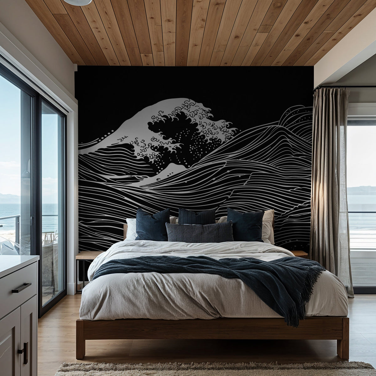 Waves Of Life Wallpaper - 10 FT H X 14 FT W Peel and Stick
