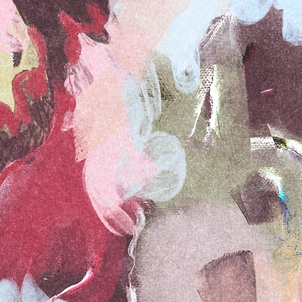 Wall Blush SG02 Petunia Wallpaper featured in a modern living room, with a vivid watercolor design.