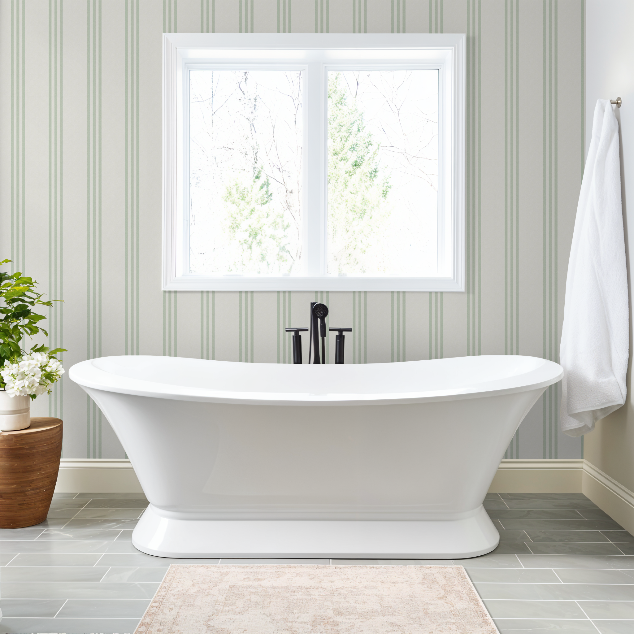 The Andrew Medium (Light Green) Wallpaper - 10 FT H X 16 FT W Luxe Peel and Stick
