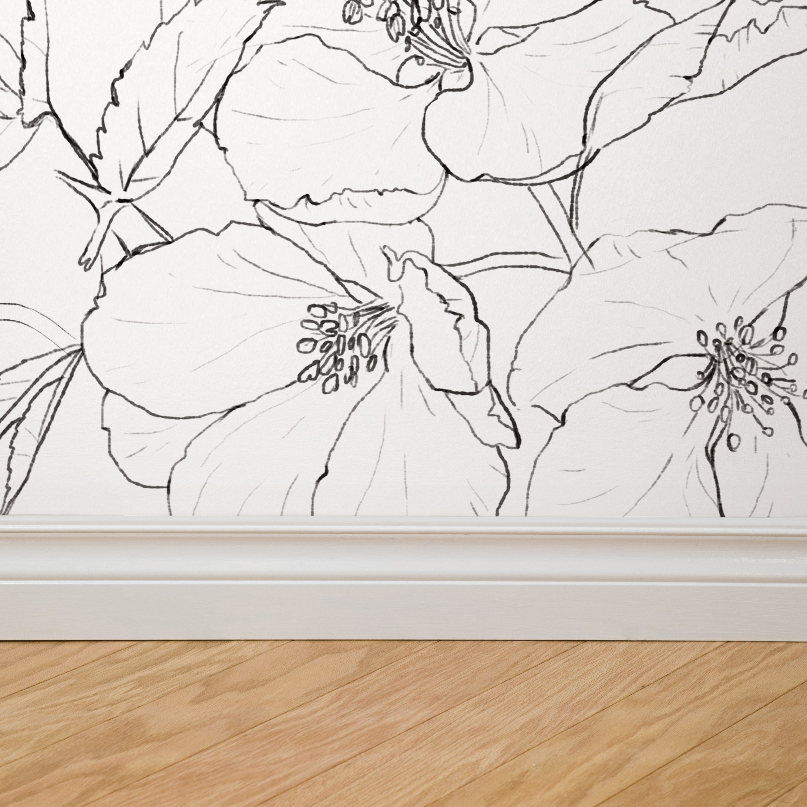 Lined Meadow Wallpaper - 8 FT H X 19 FT W Luxe Peel and Stick