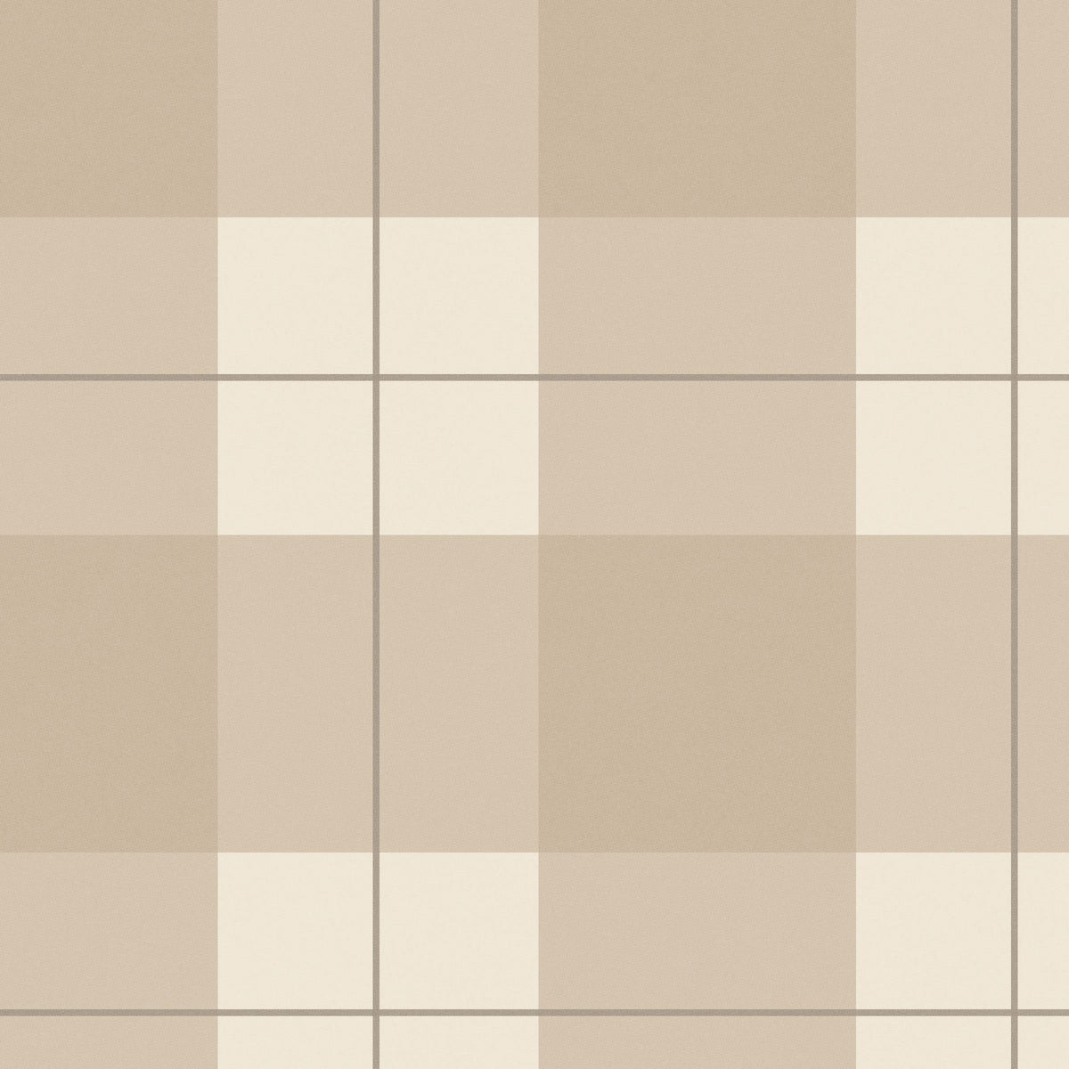 Beige plaid wallpaper with intersecting lines and squares