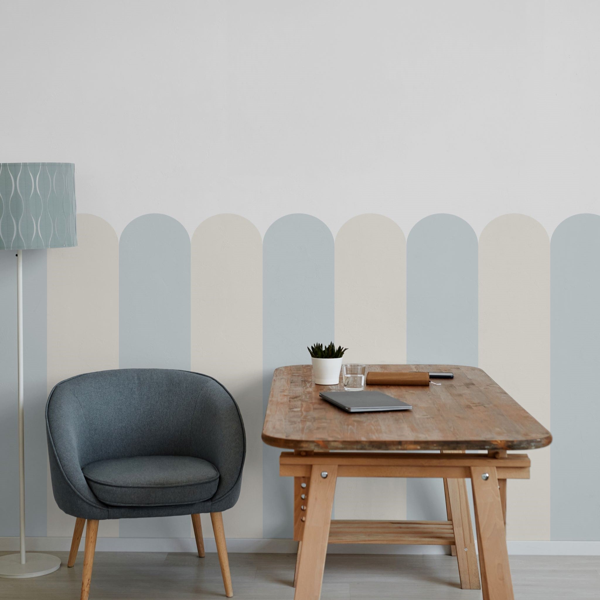Playful Pickets (Light Blue) Wallpaper - 4 FT H X 42.75 FT W LUXE P&S