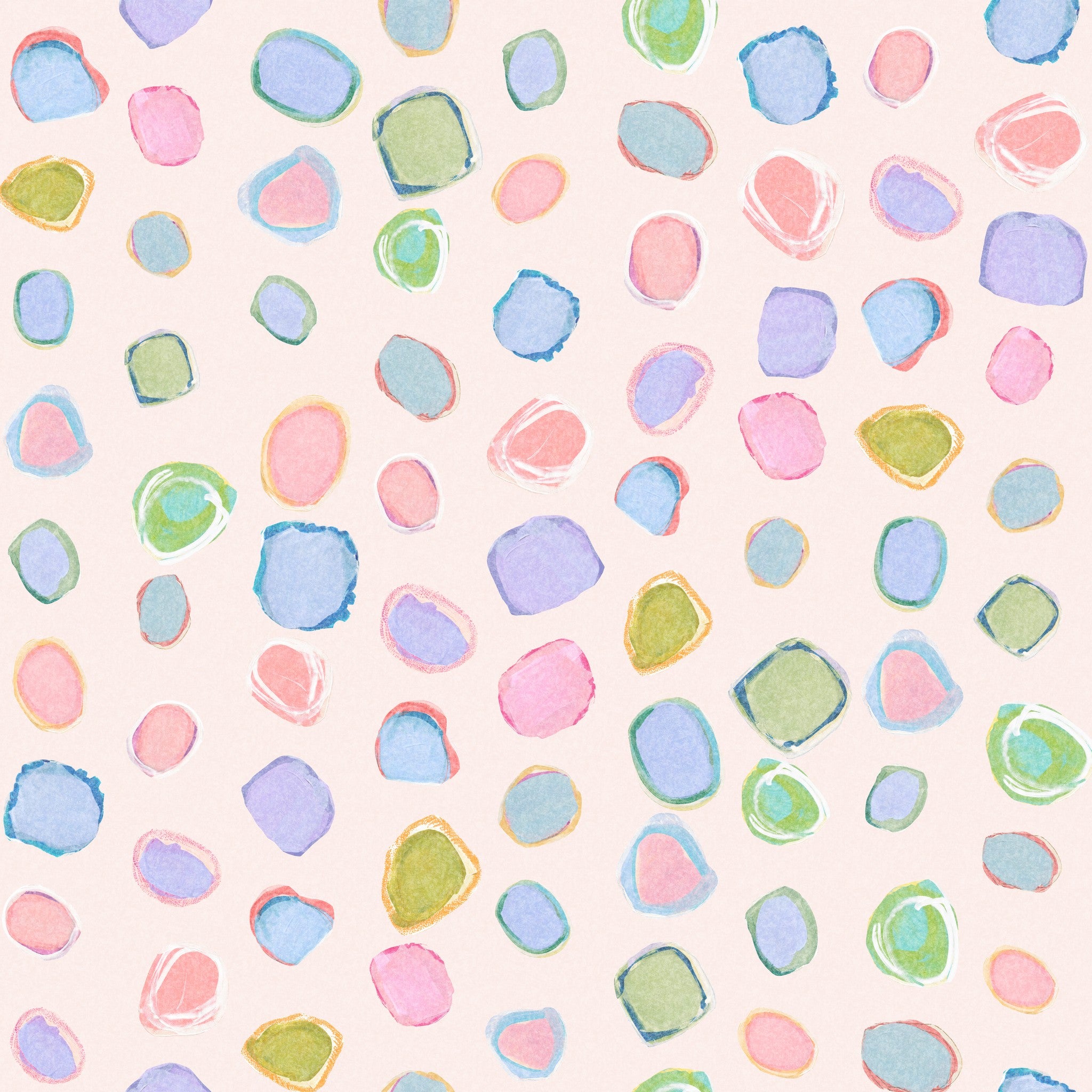 Colorful abstract pastel circles wallpaper, playful and whimsical design.