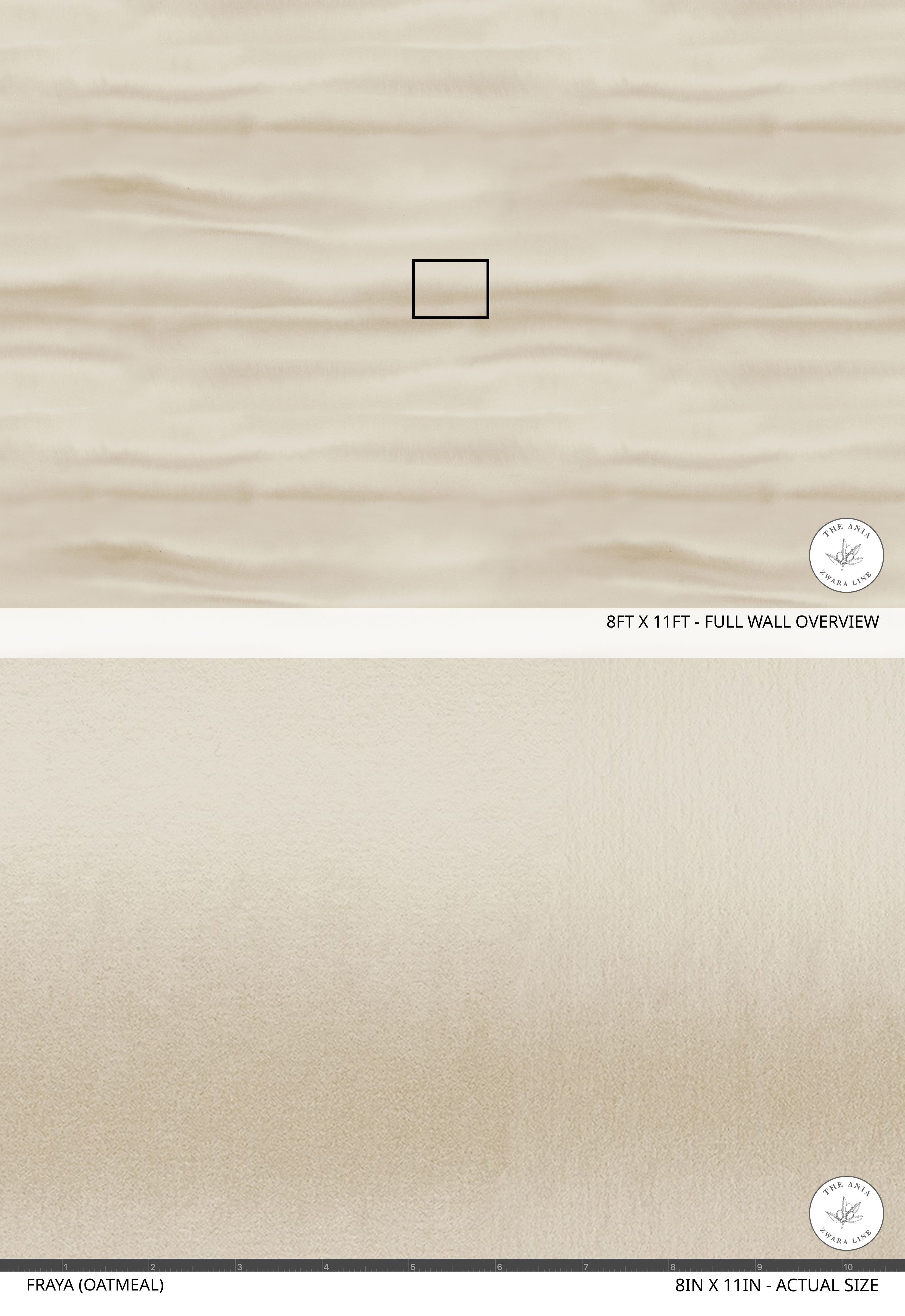 Fraya (Oatmeal) Wallpaper - 10 FT H X 13 FT W Luxe Peel and Stick