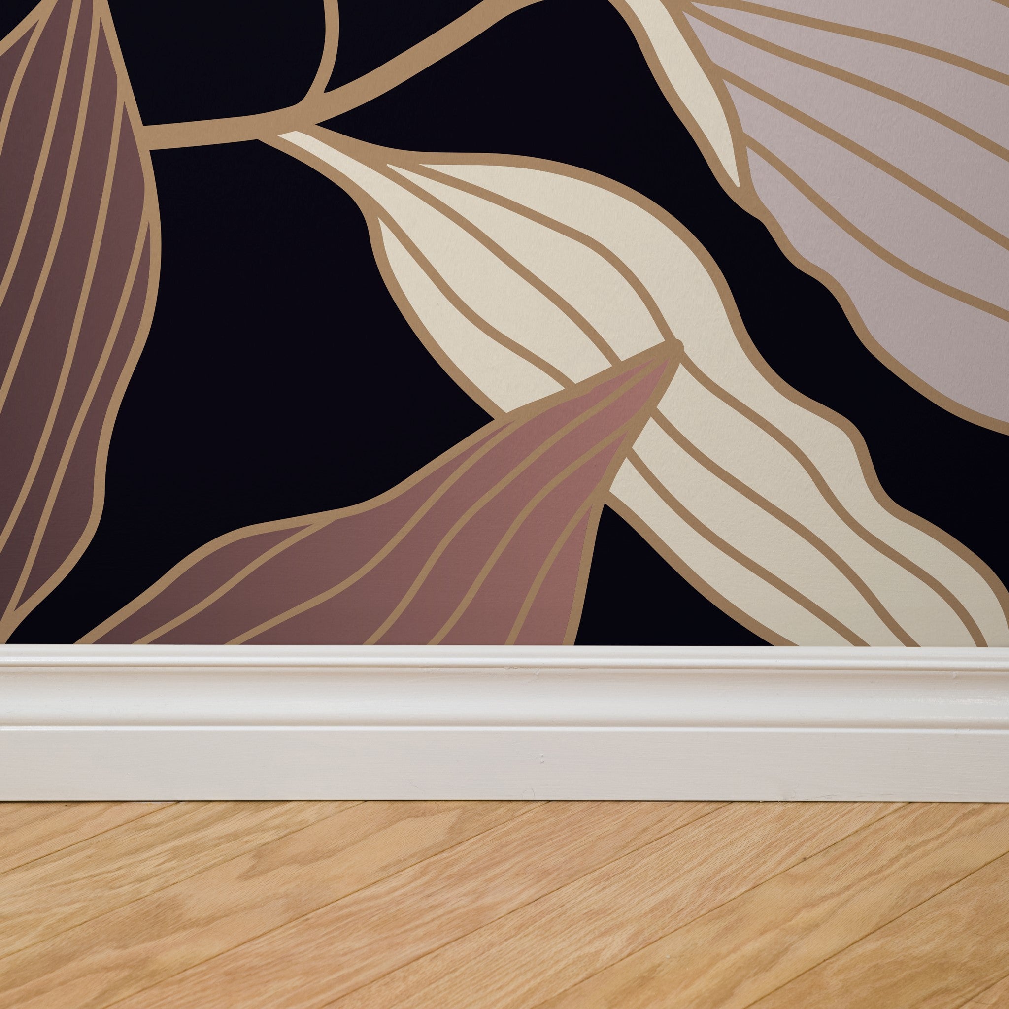 "Priestly Wallpaper by Wall Blush in modern living room with bold, elegant design focus."