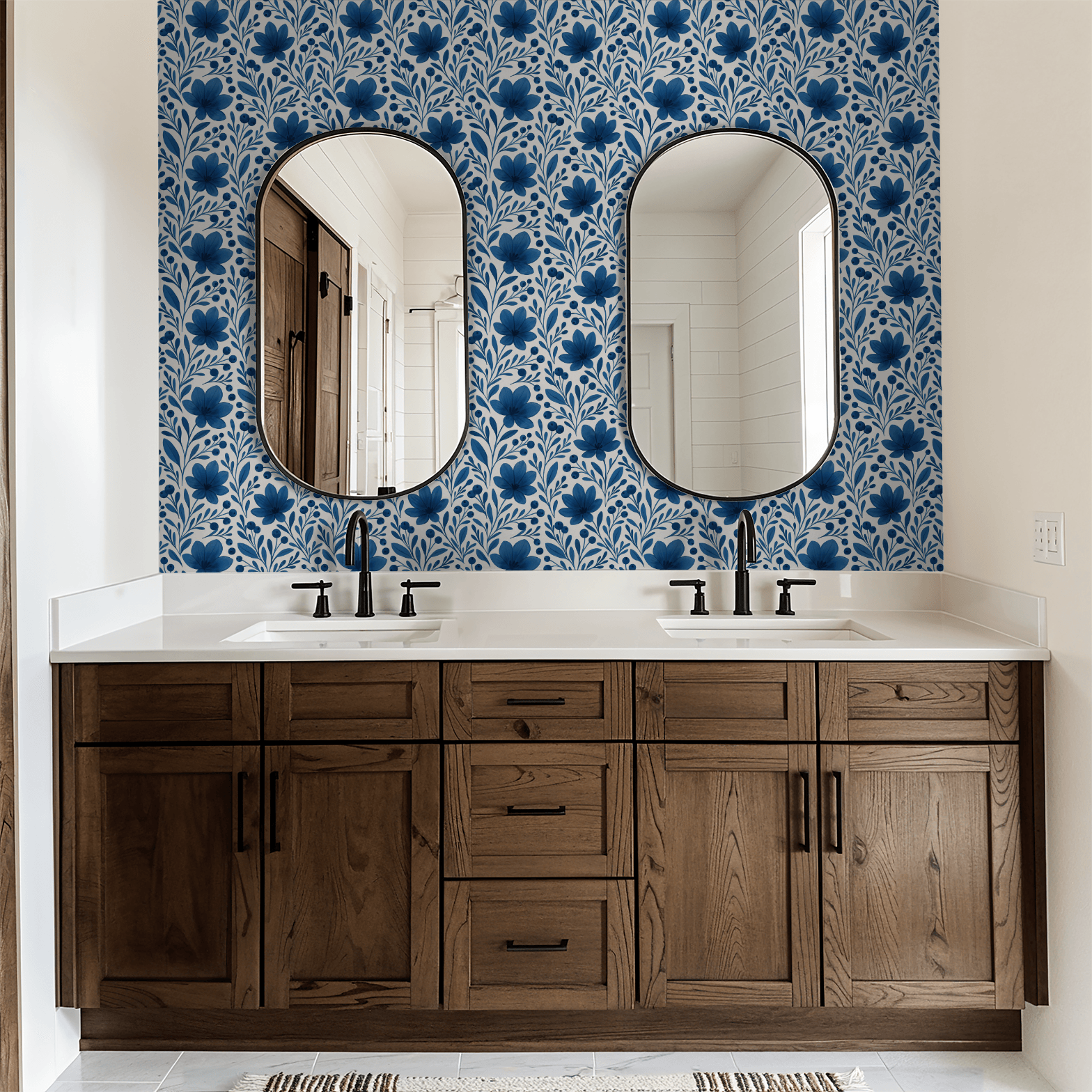 Bloom There, Done That (Blue) Wallpaper