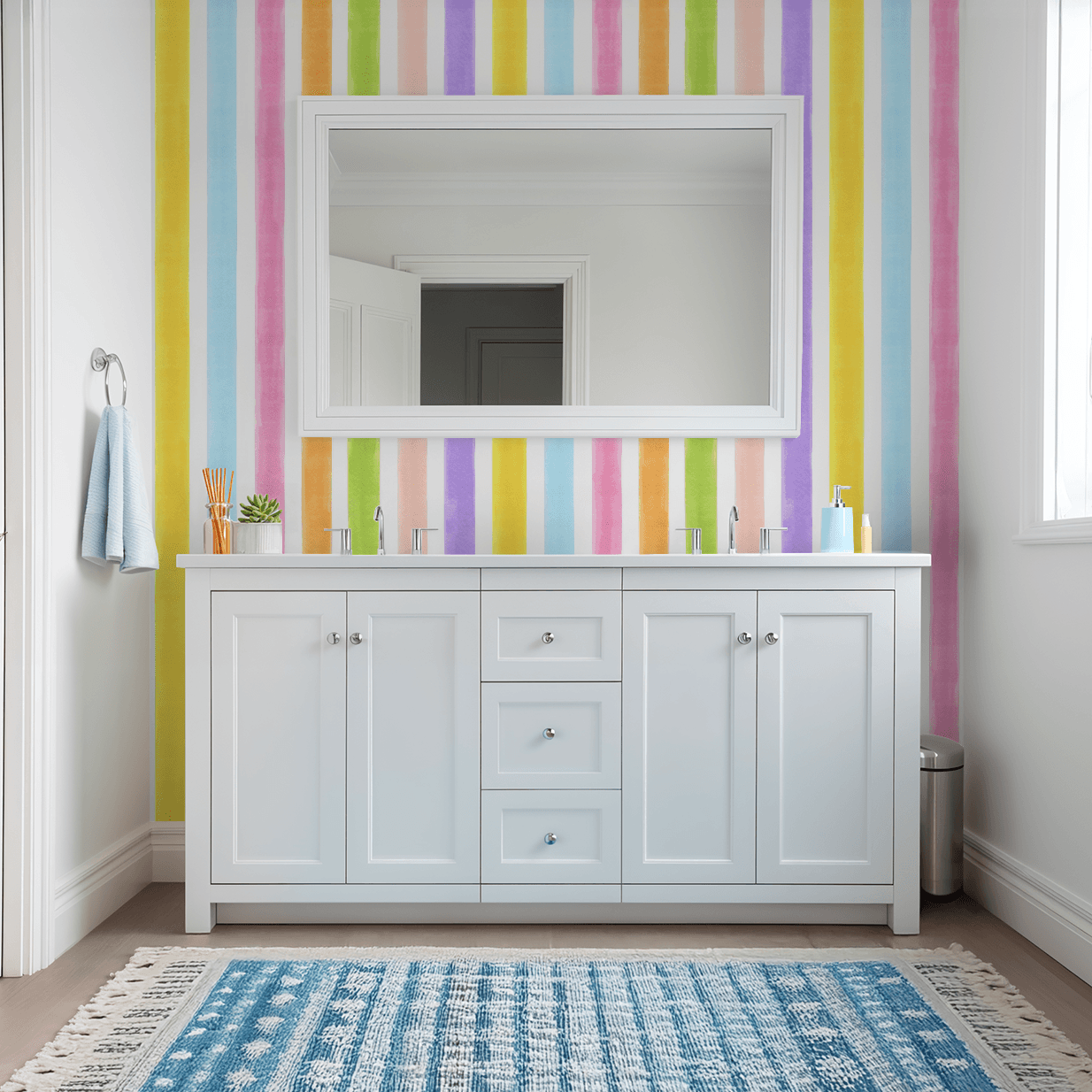 Bonnie Bright Stripes Wallpaper