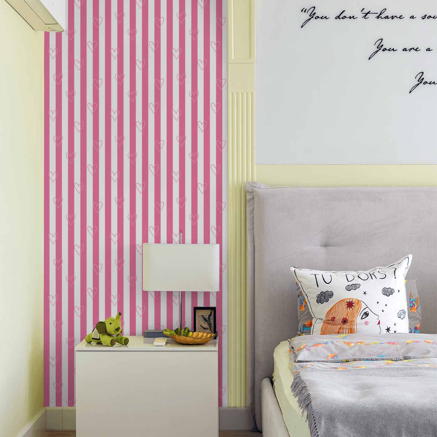 Candy Heart Stripes Wallpaper